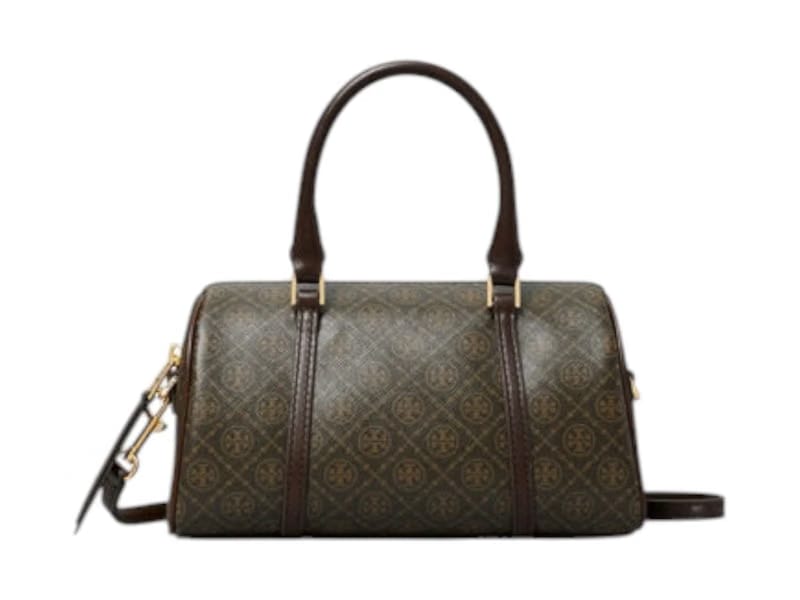 Tory Burch T Monogram Coated Canvas Mini Barrel Bag French Press