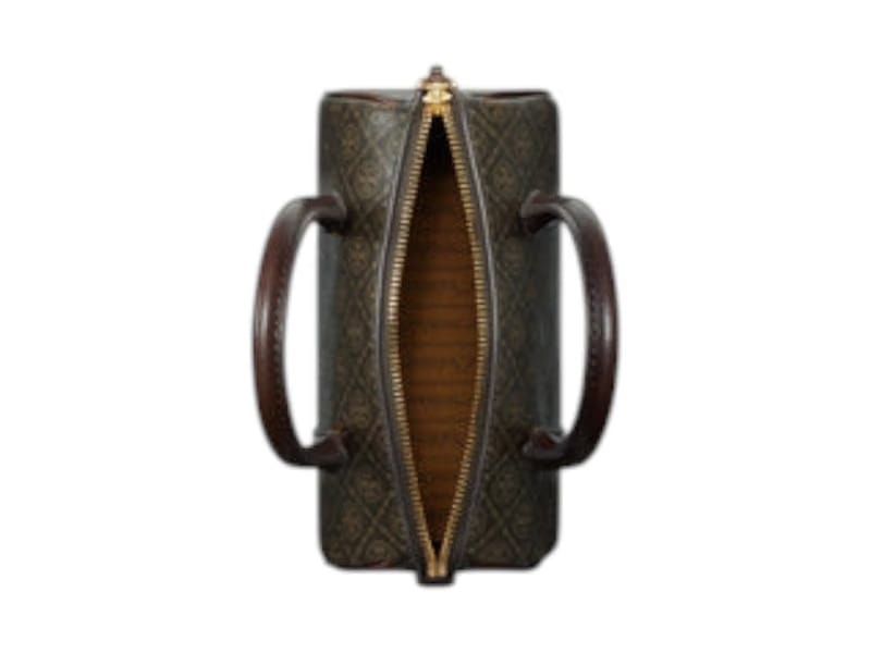 Tory Burch T Monogram Coated Canvas Mini Barrel Bag French Press