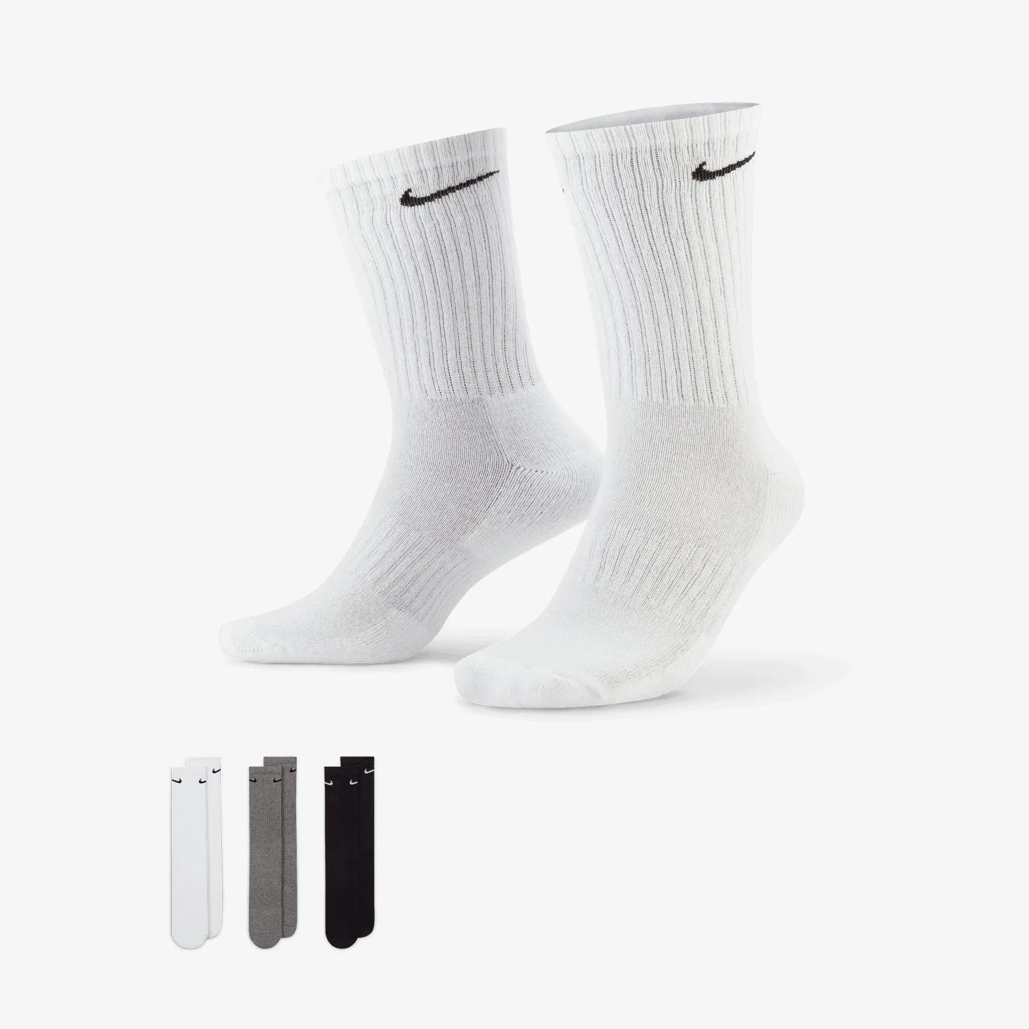 NIKE EVERYDAY CUSHIONED TRAINING CREW SOCKS (3 PAIRS) { MULTI-COLOR