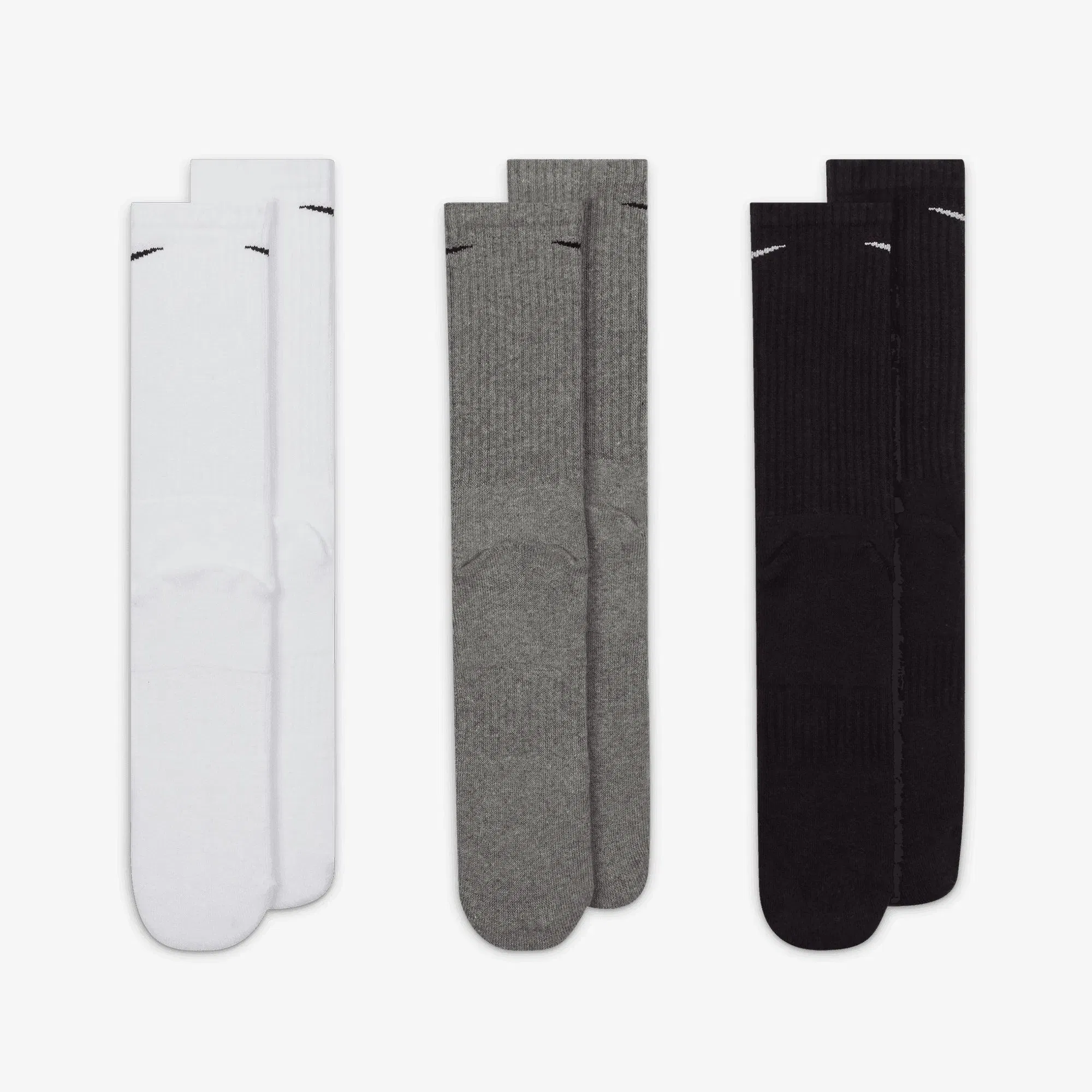 NIKE EVERYDAY CUSHIONED TRAINING CREW SOCKS (3 PAIRS) { MULTI-COLOR