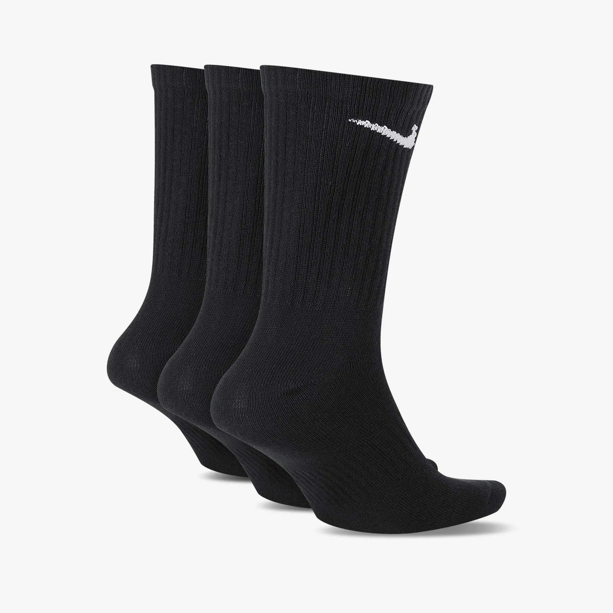 NIKE EVERYDAY LIGHTWEIGHT TRAINING CREW SOCKS { BLACK/WHITE
