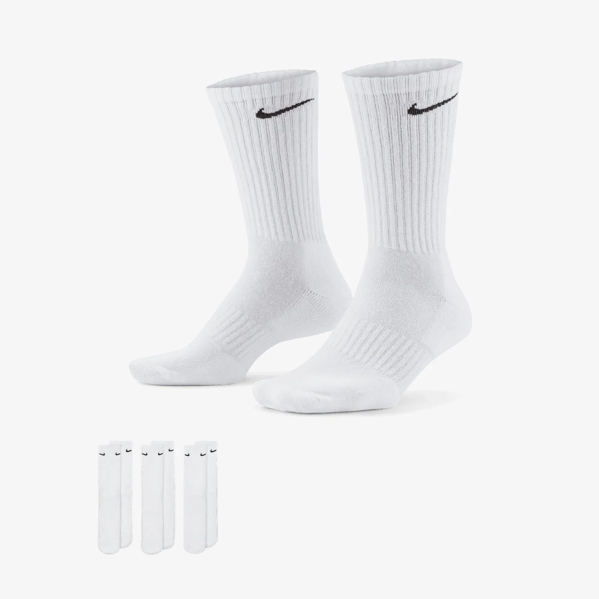 NIKE EVERYDAY CUSHIONED TRAINING CREW SOCKS { WHITE/BLACK