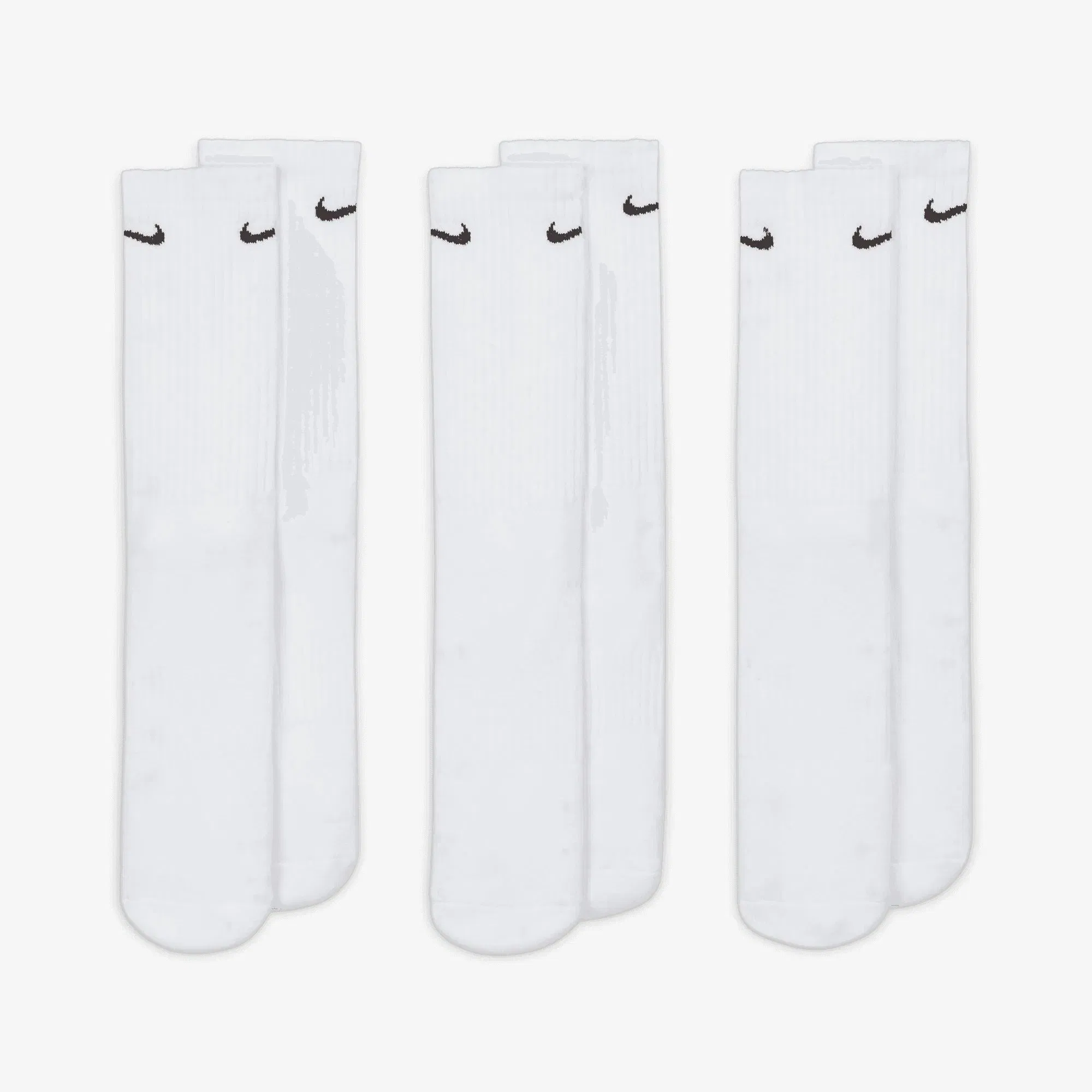 NIKE EVERYDAY CUSHIONED TRAINING CREW SOCKS { WHITE/BLACK