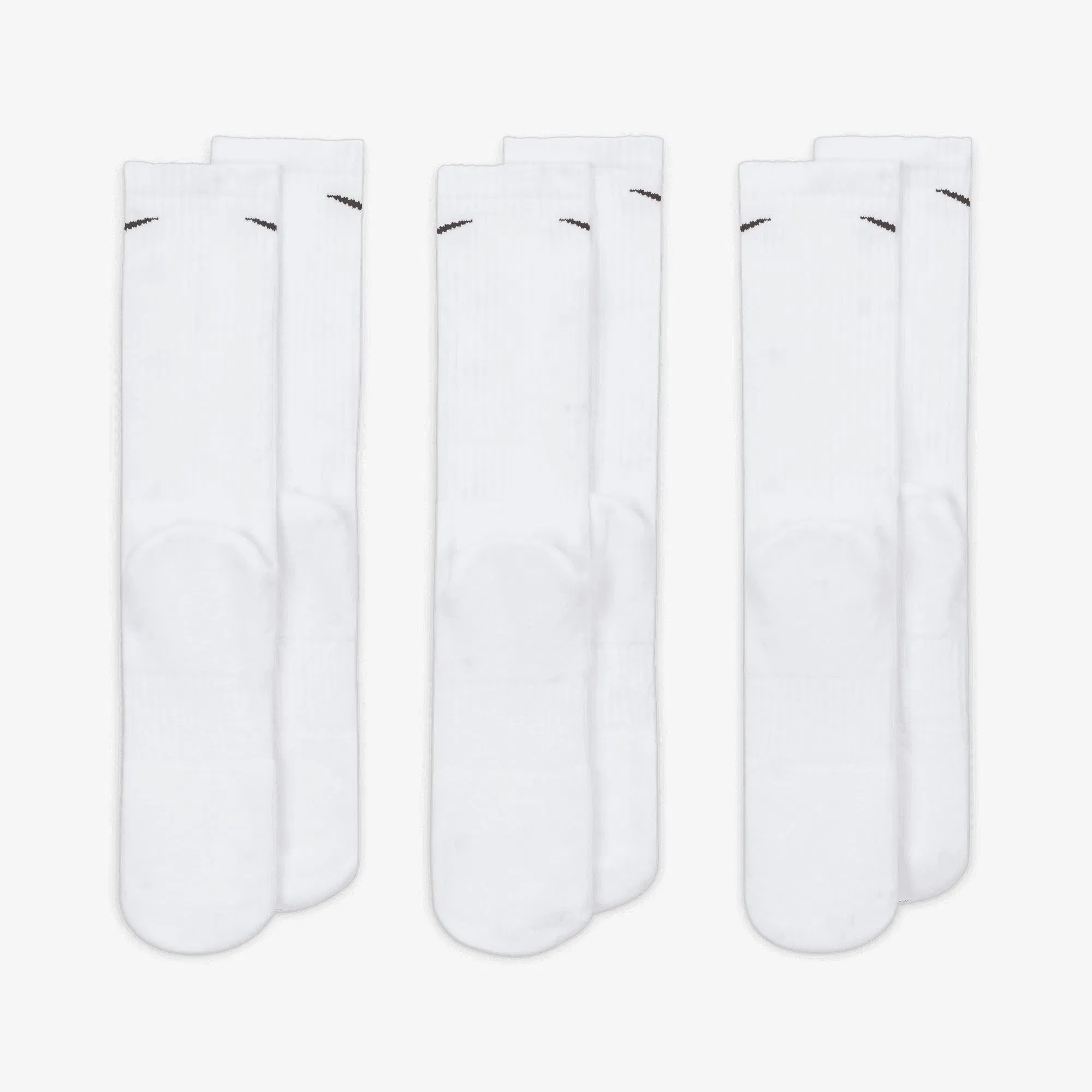 NIKE EVERYDAY CUSHIONED TRAINING CREW SOCKS { WHITE/BLACK