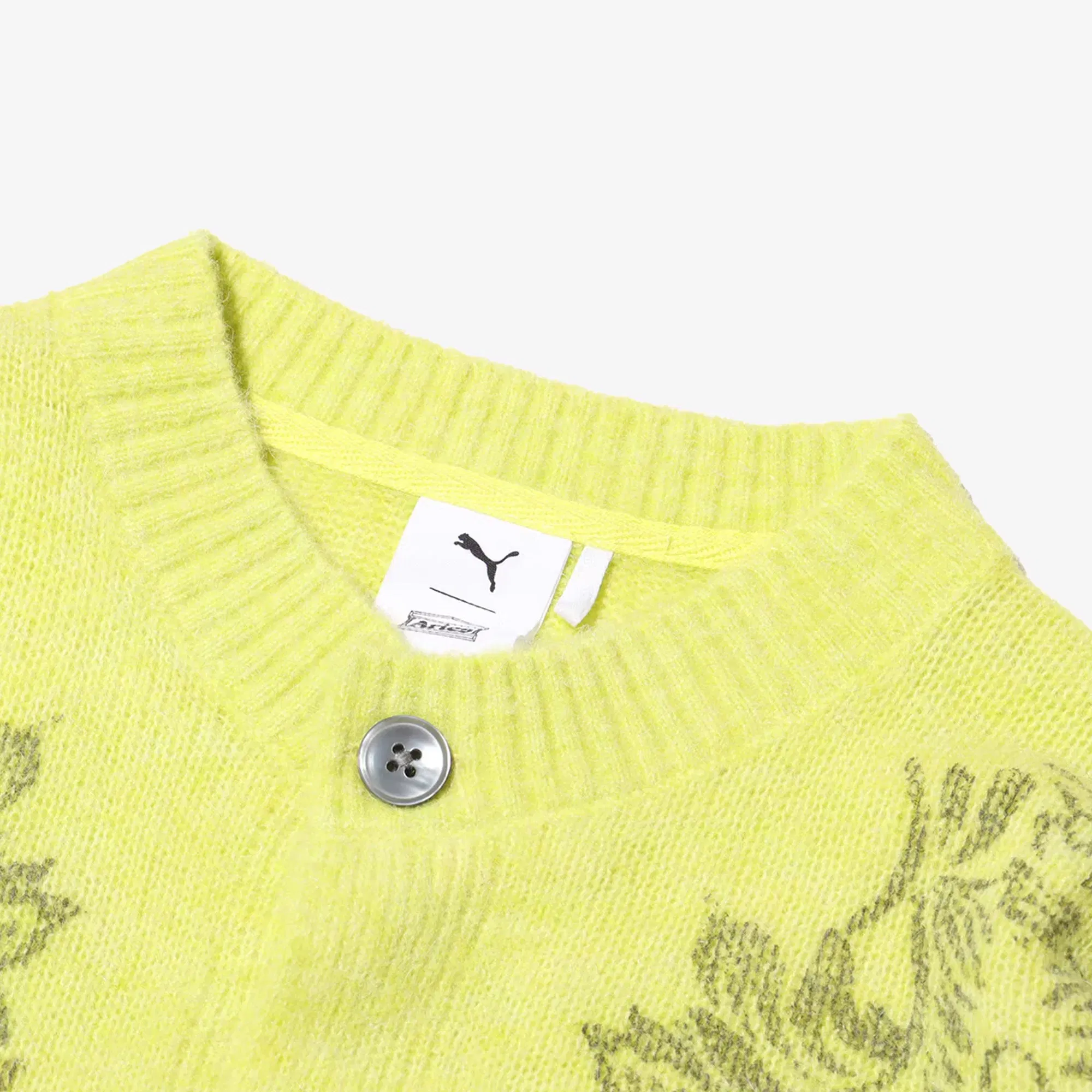 Puma x ARIES KNITTED CARDIGAN { YELLOW/GREEN