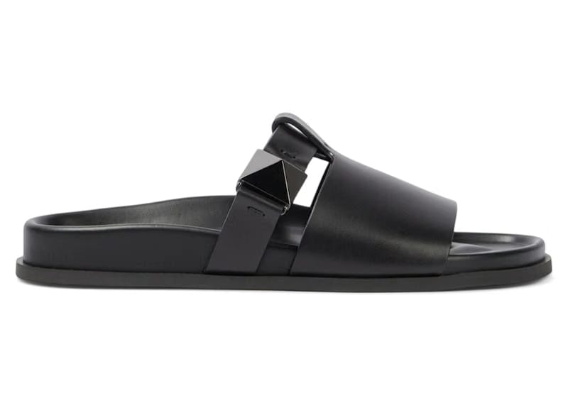 Valentino Garavani Rockstud Leather Sandals Black