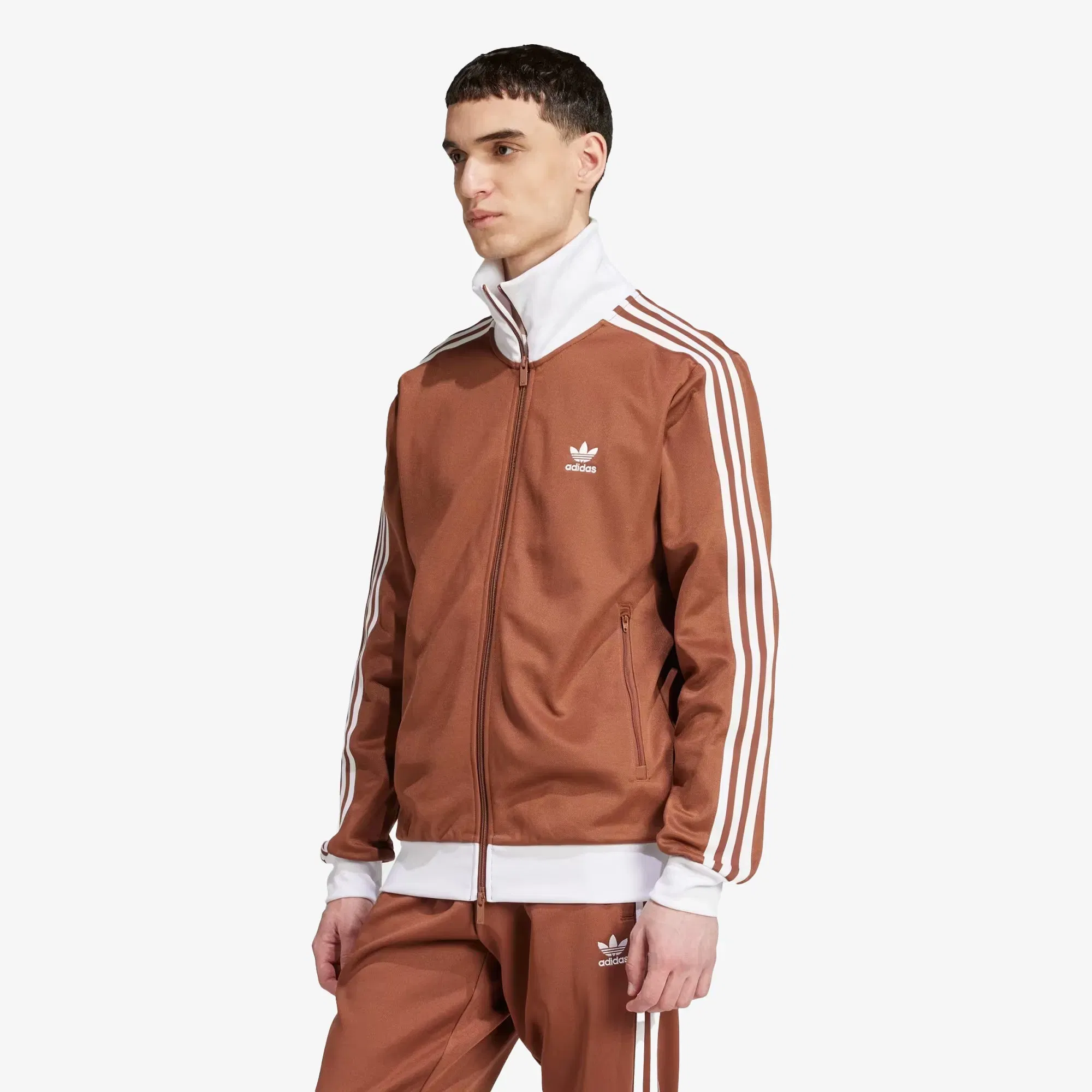 ADIDAS ORIGINALS ADICOLOR CLASSICS BECKENBAUER TRACK TOP { PRELOVED BROWN