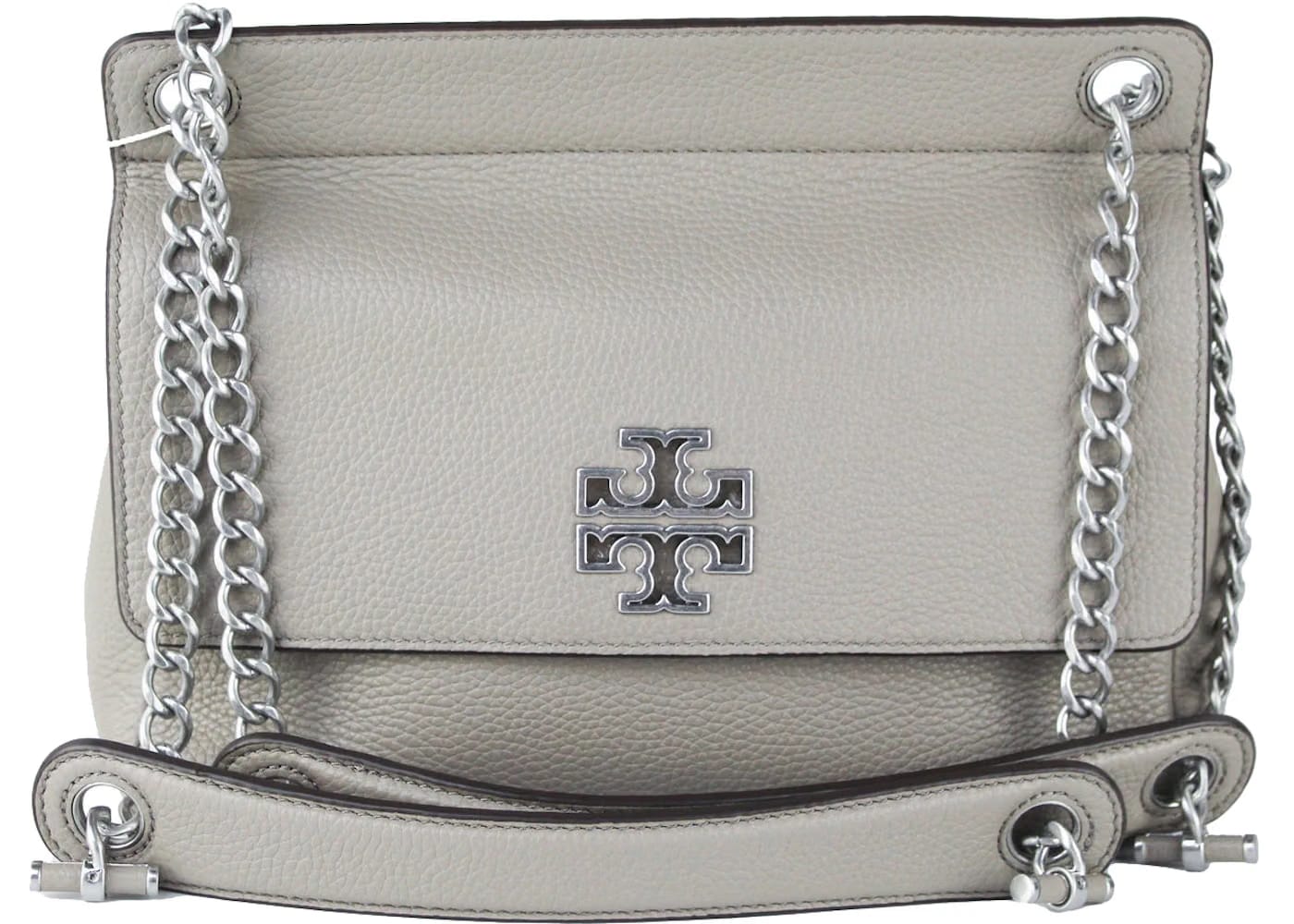 Tory Burch Britten Flap Shoulder Bag Medium Britten Gray