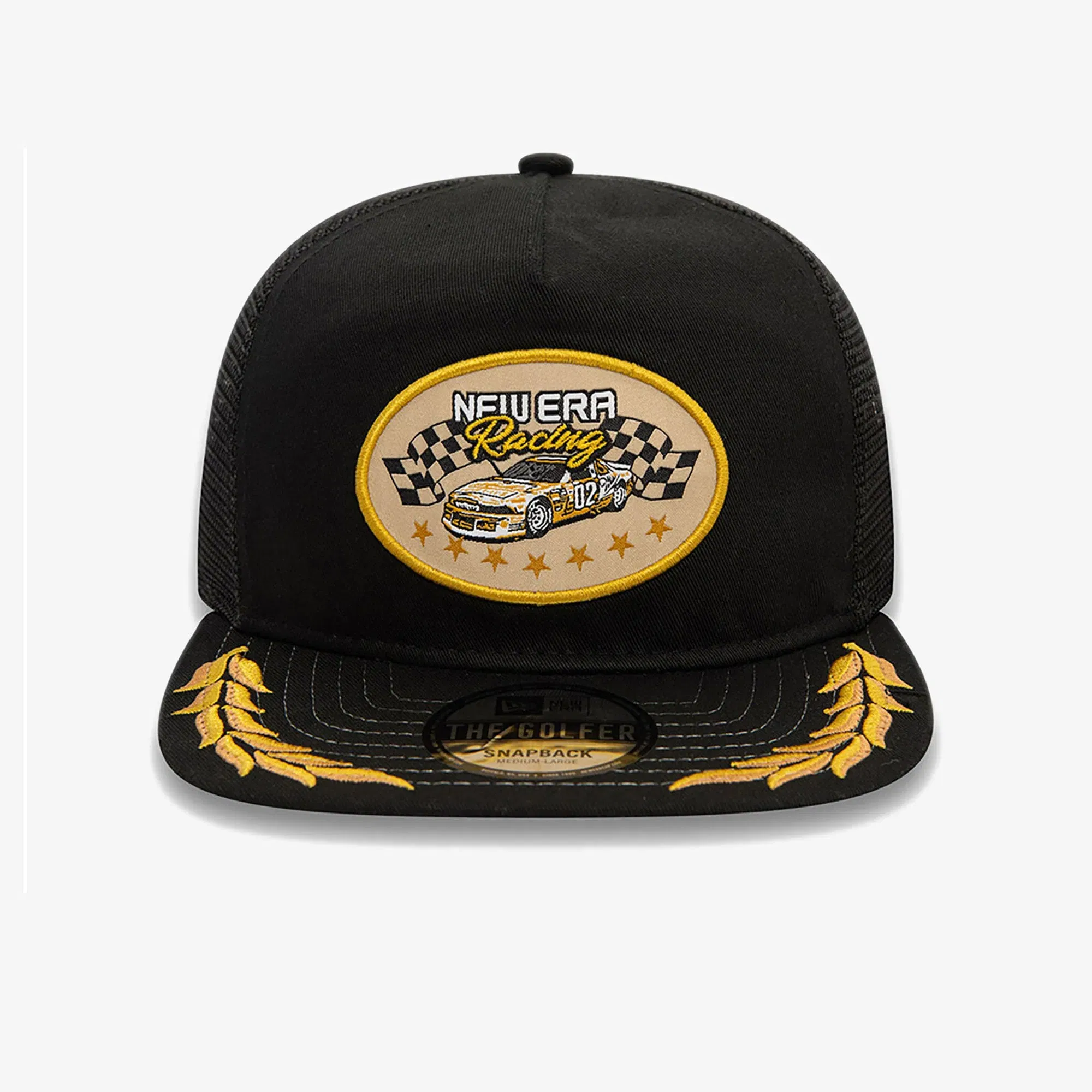 NEW ERA MOTORSPORT GOLFER CAP { BLACK