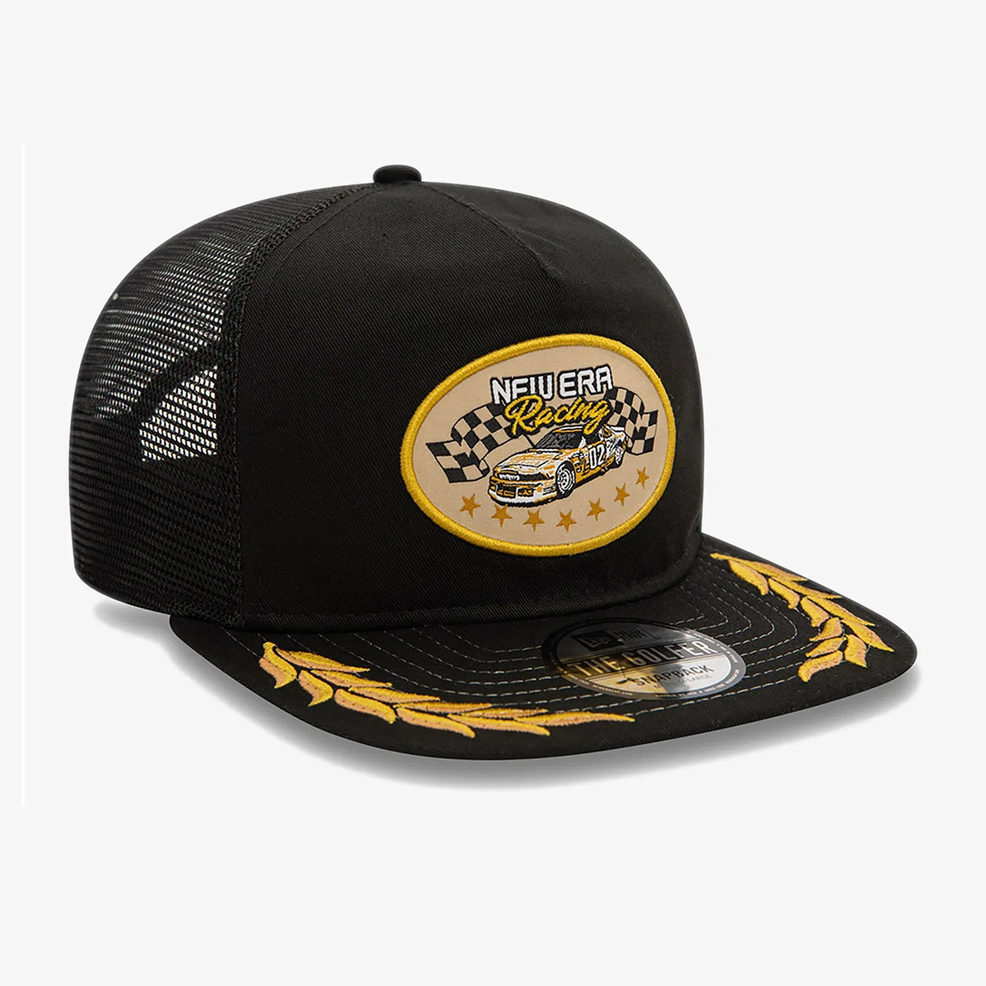 NEW ERA MOTORSPORT GOLFER CAP { BLACK