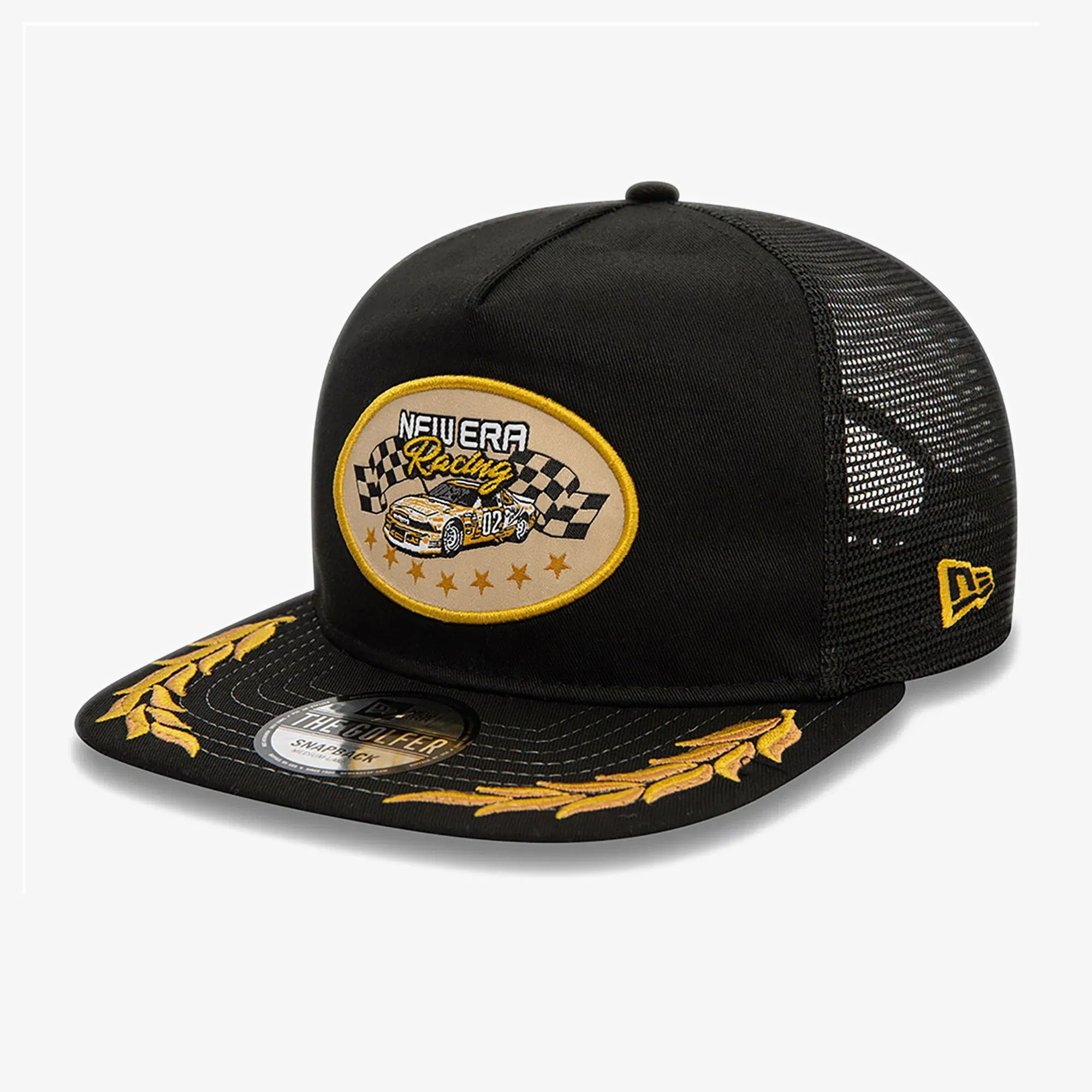 NEW ERA MOTORSPORT GOLFER CAP { BLACK