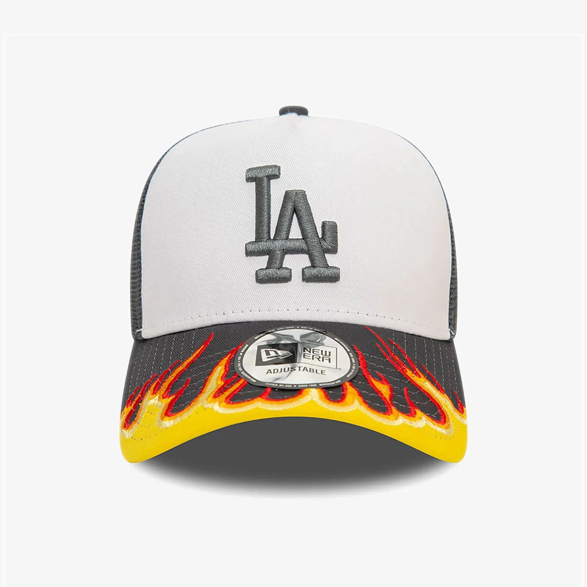 NEW ERA MLB FLAME TRUCKER LOSDOD GRH { WHITE/BLACK/YELLOW