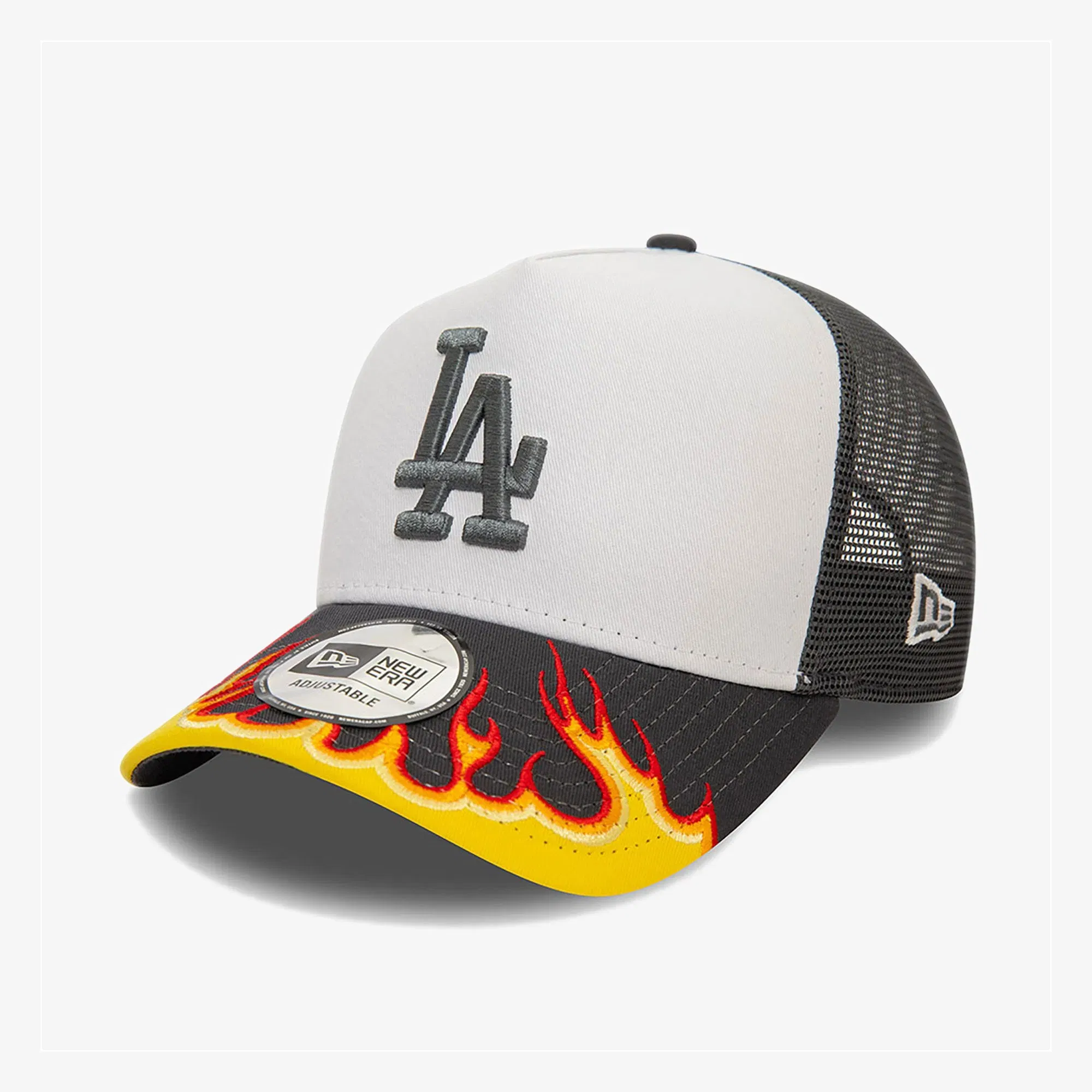 NEW ERA MLB FLAME TRUCKER LOSDOD GRH { WHITE/BLACK/YELLOW