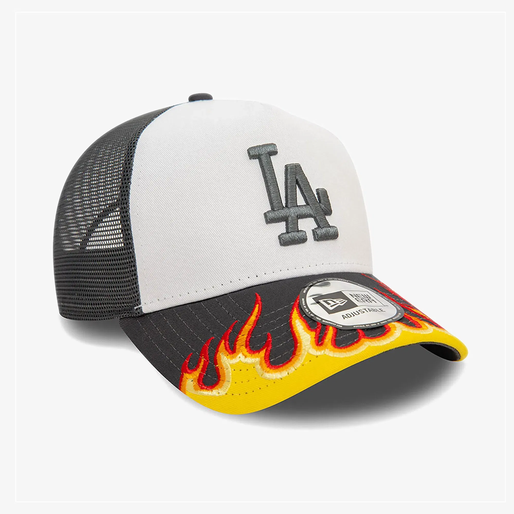 NEW ERA MLB FLAME TRUCKER LOSDOD GRH { WHITE/BLACK/YELLOW