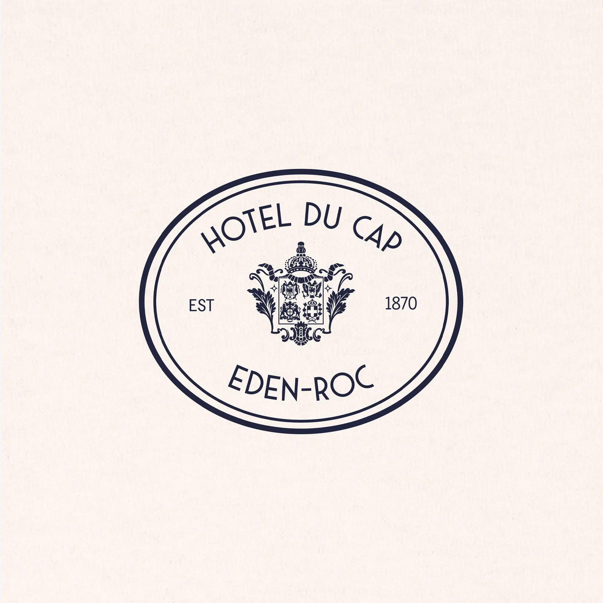 SPORTY & RICH EDEN CREST KENNEDY T-SHIRT { CREAM/NAVY