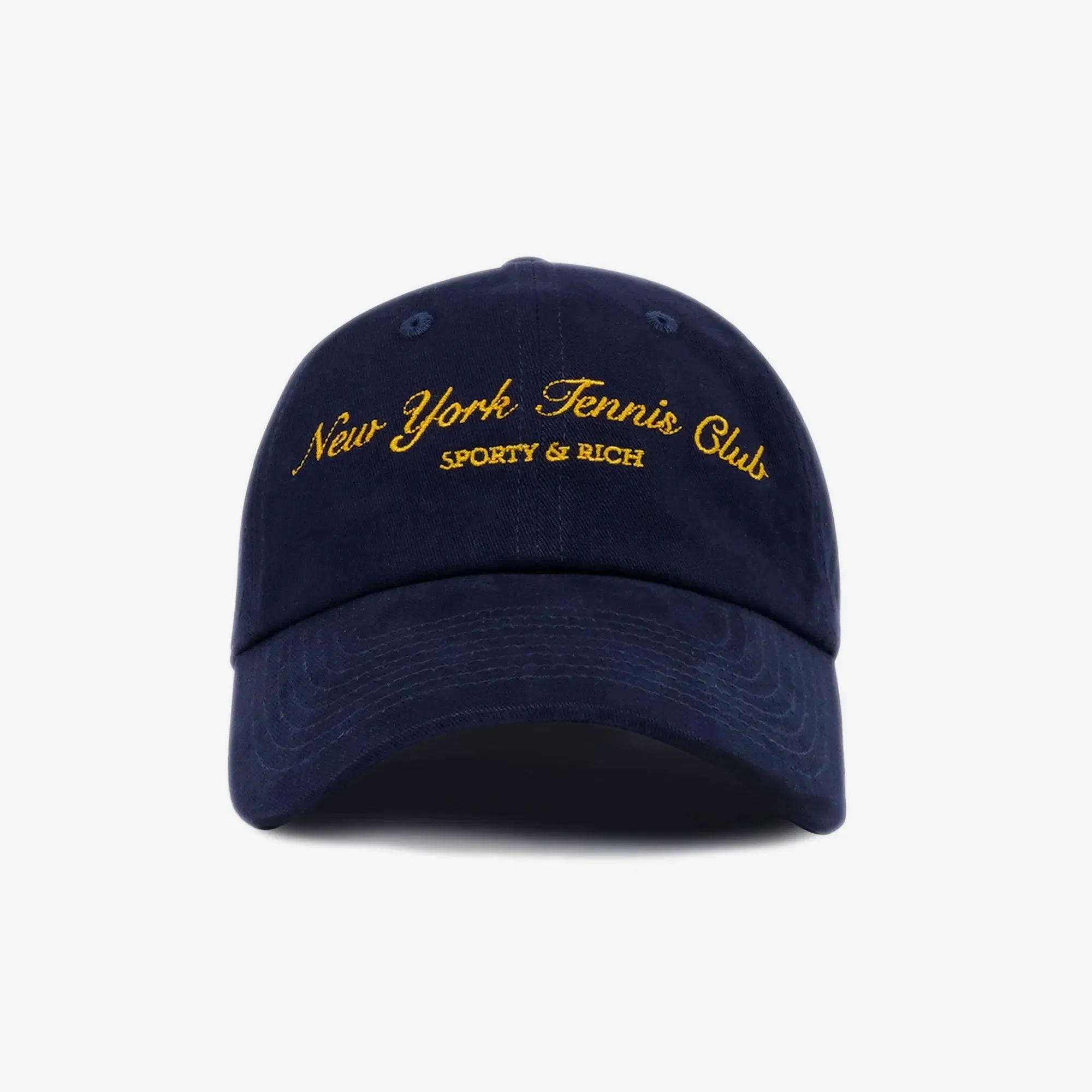 SPORTY & RICH NY TENNIS CLUB HAT { NAVY/GOLD