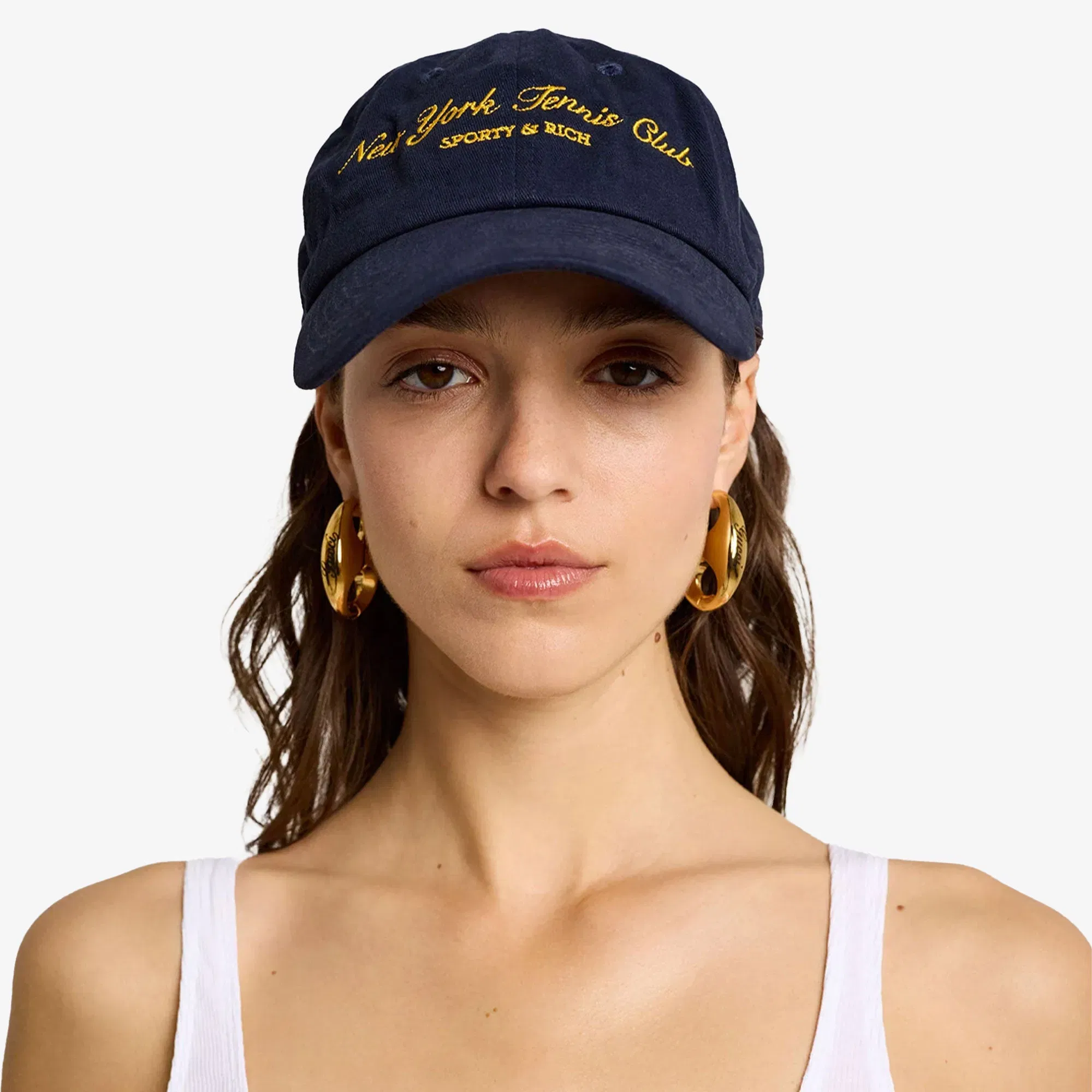 SPORTY & RICH NY TENNIS CLUB HAT { NAVY/GOLD