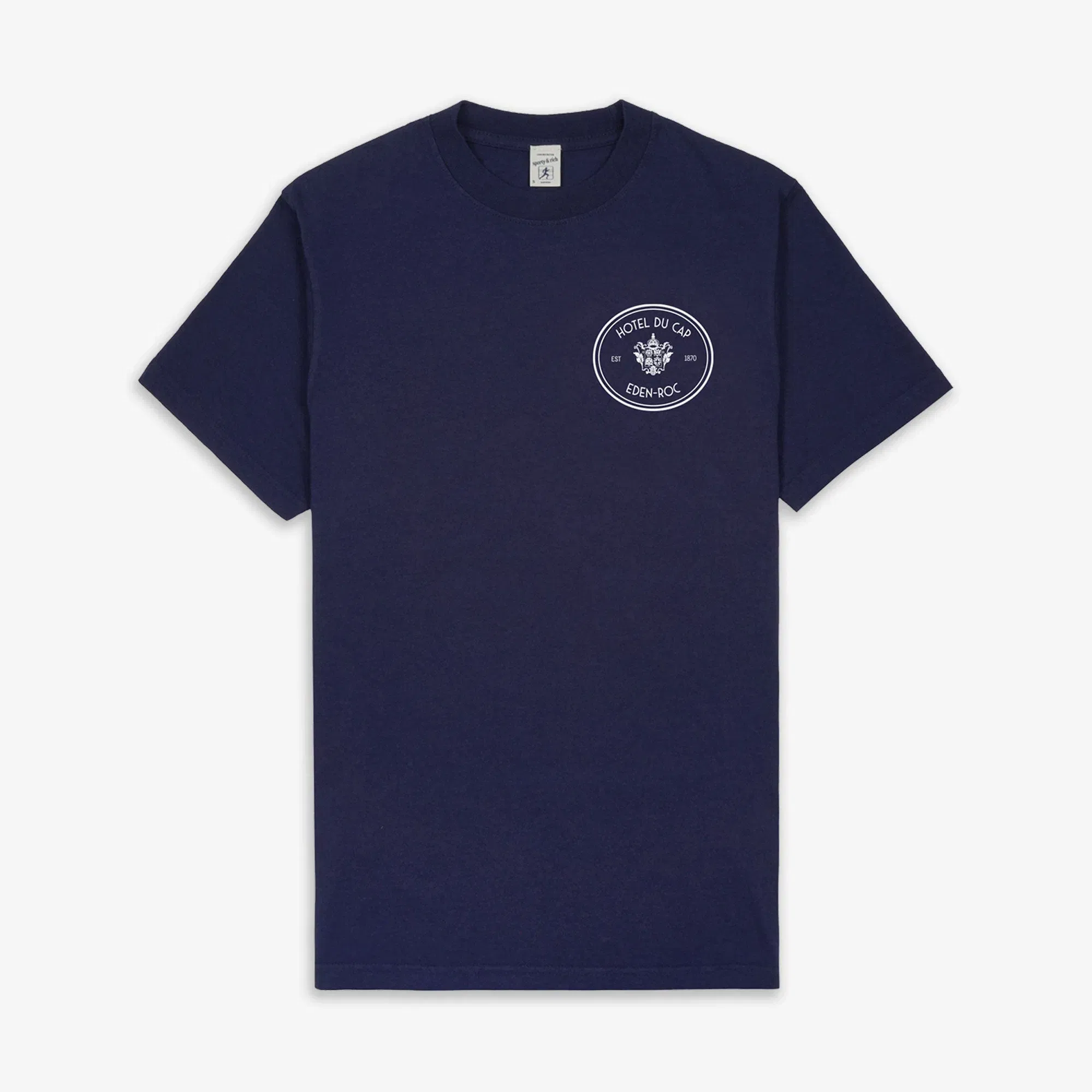 SPORTY & RICH EDEN CREST KENNEDY T-SHIRT { NAVY/WHITE