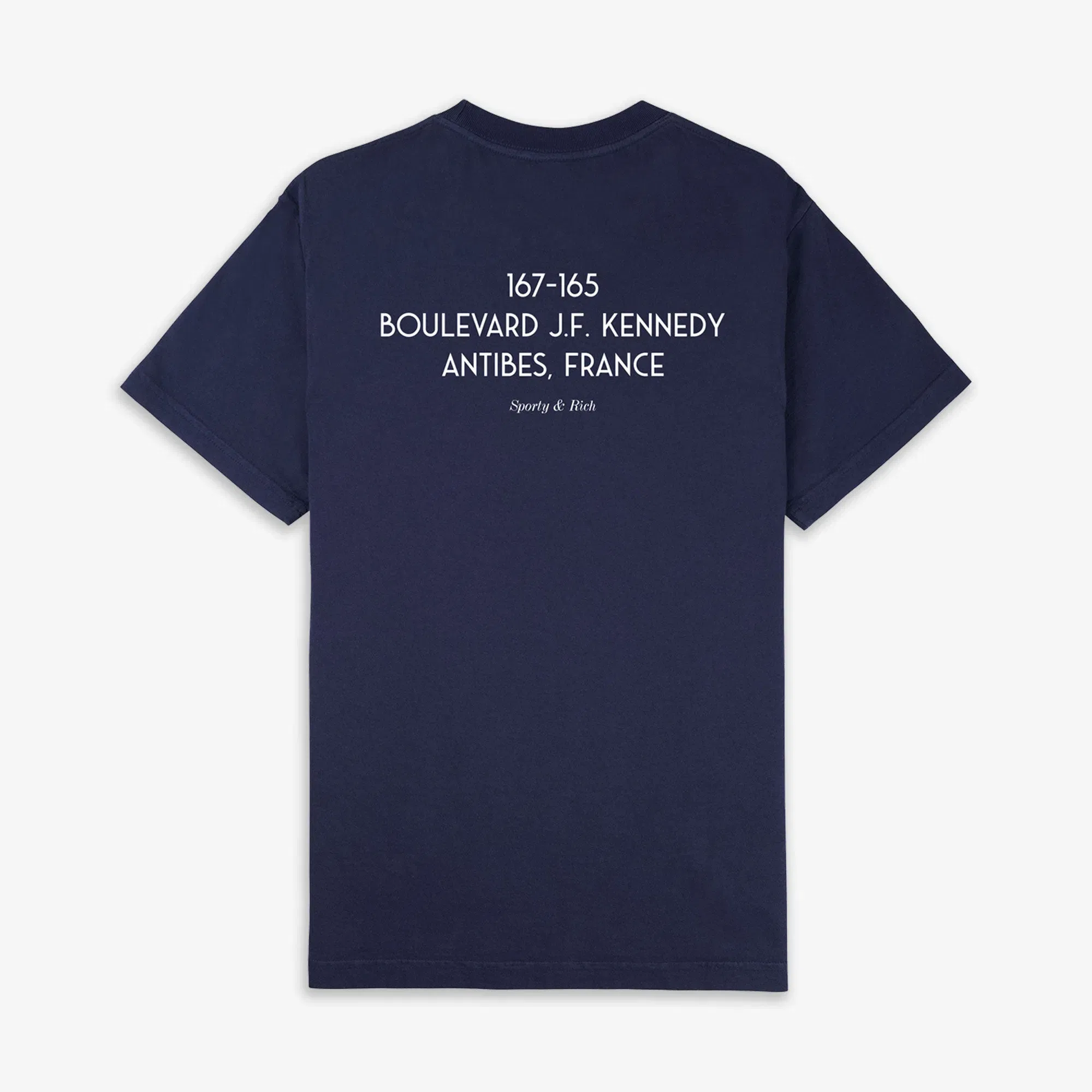 SPORTY & RICH EDEN CREST KENNEDY T-SHIRT { NAVY/WHITE