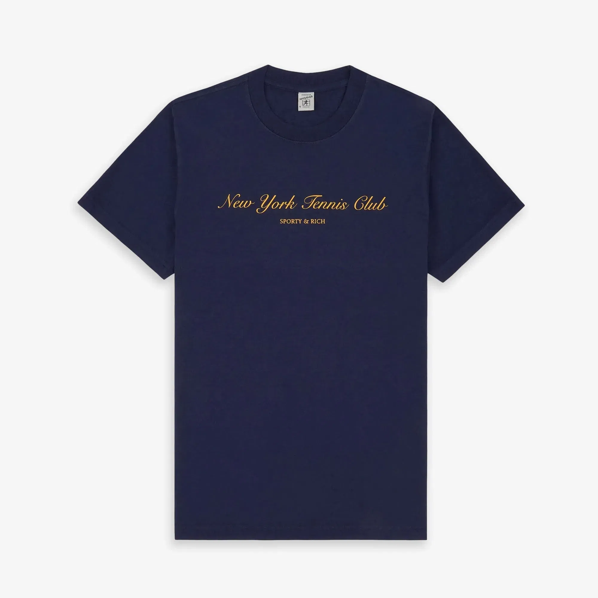 SPORTY & RICH NY TENNIS CLUB T-SHIRT { NAVY/GOLD