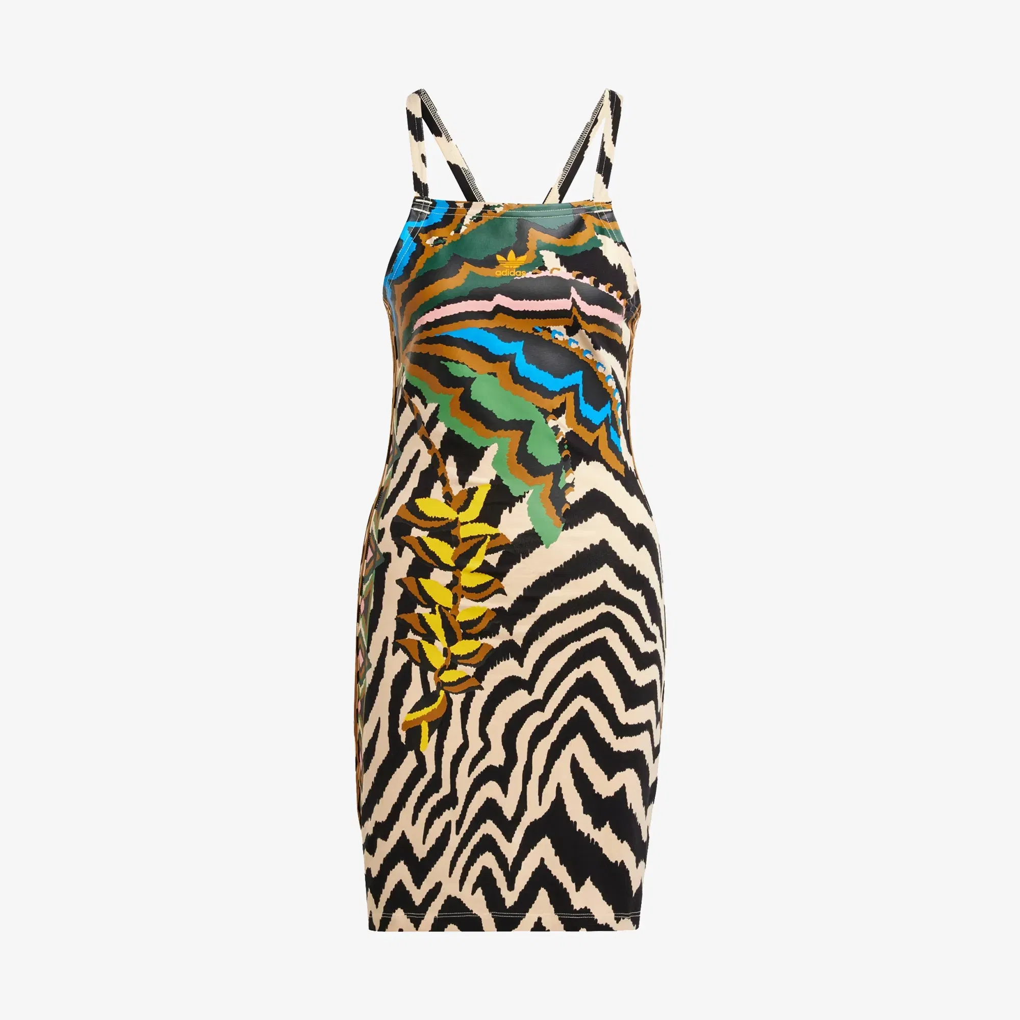 ADIDAS ORIGINALS X FARM RIO 3-STRIPES MINI DRESS { CRYSTAL SAND
