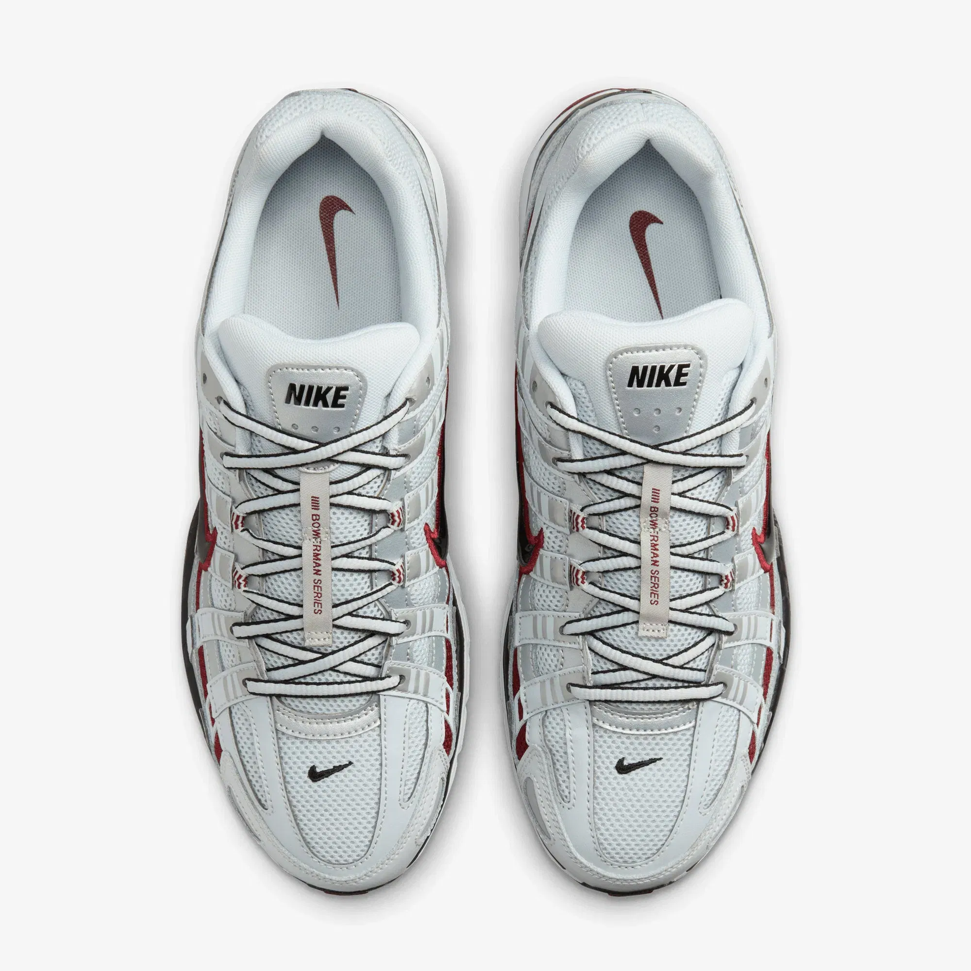 NIKE P-6000 { PURE PLATINUM/DARK TEAM RED