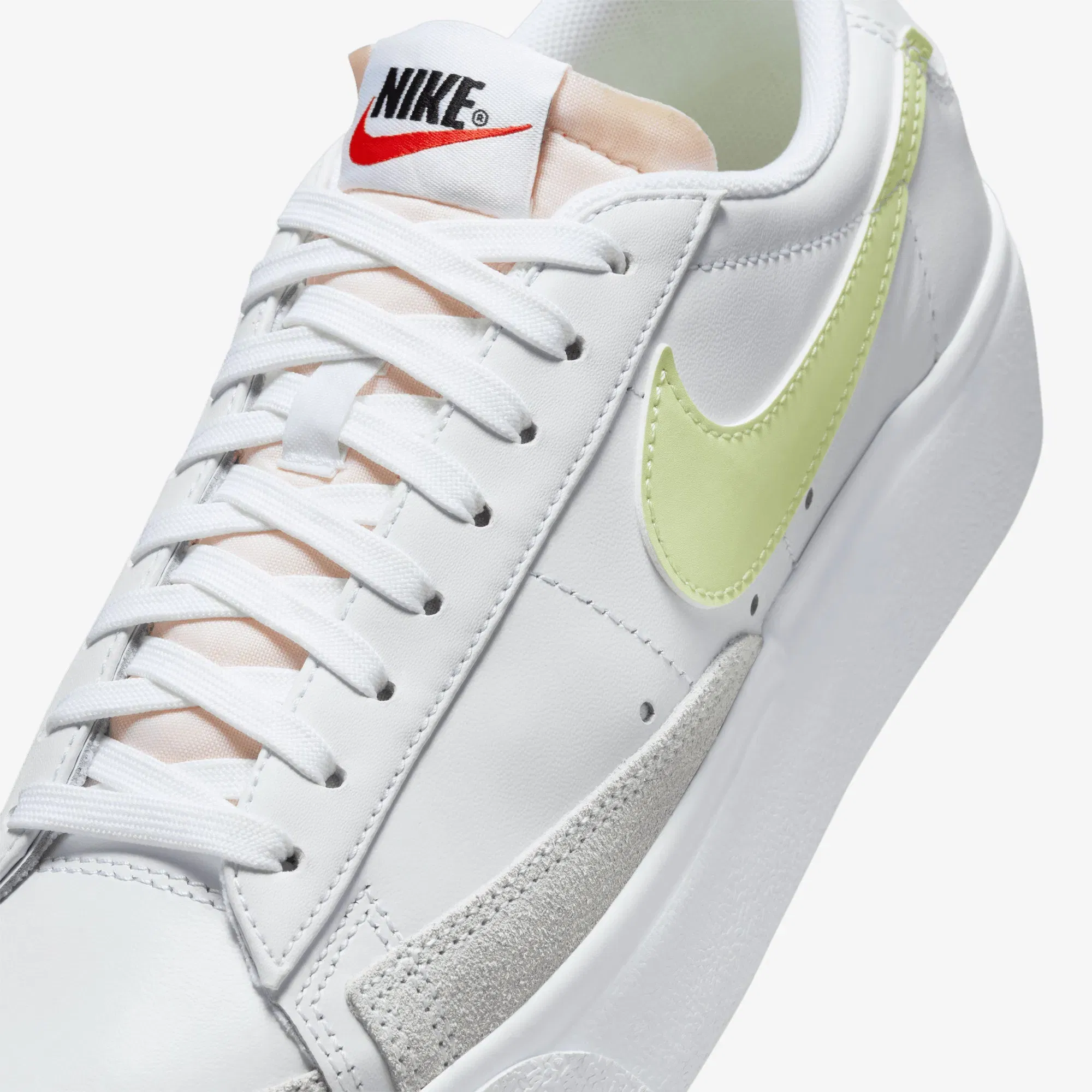 NIKE BLAZER LOW PLATFORM { WHITE/LIFE LIME-TM ORANGE-BLACK
