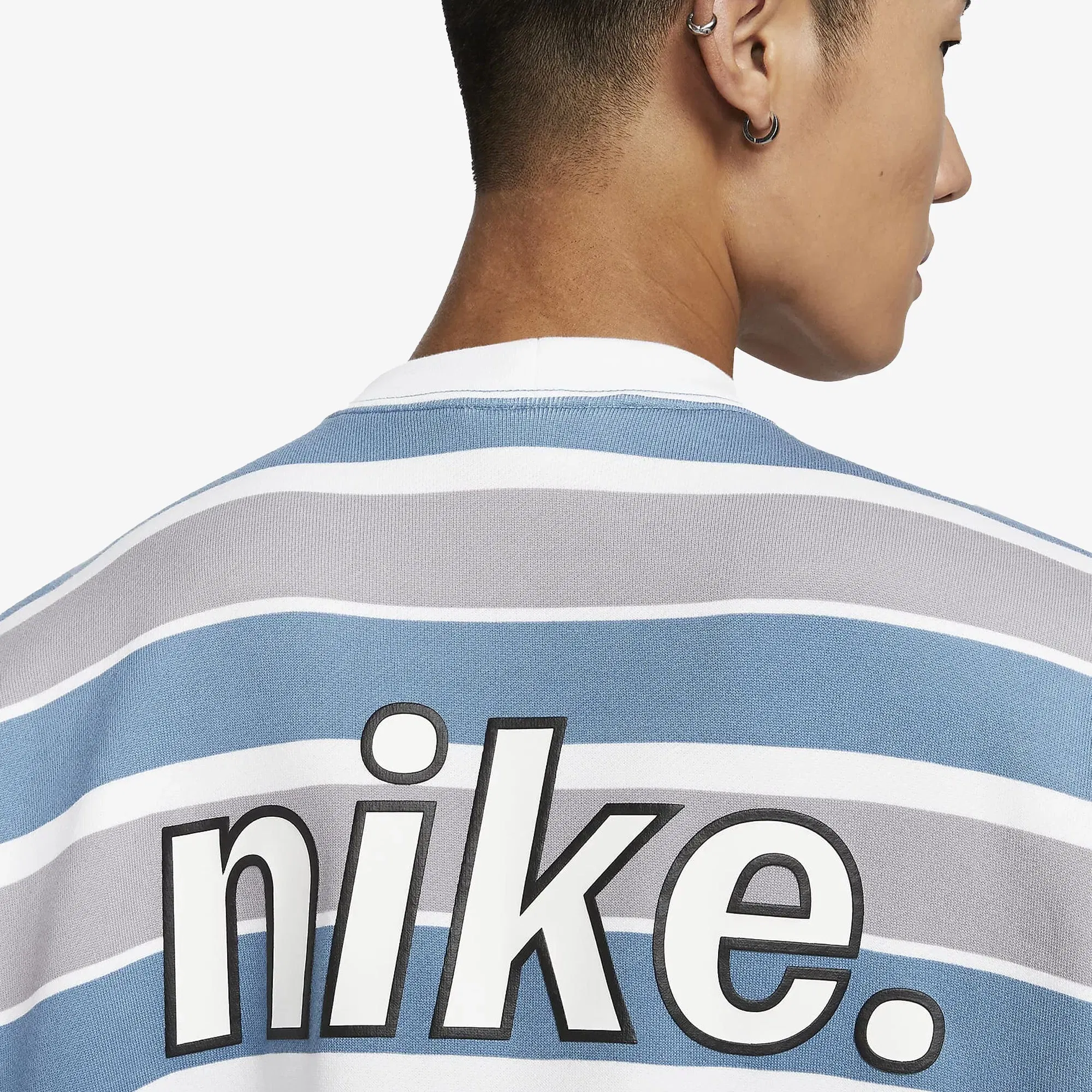NIKE FRENCH TERRY SHORT-SLEEVE TOP { AEGEAN STORM/WHITE/BLACK