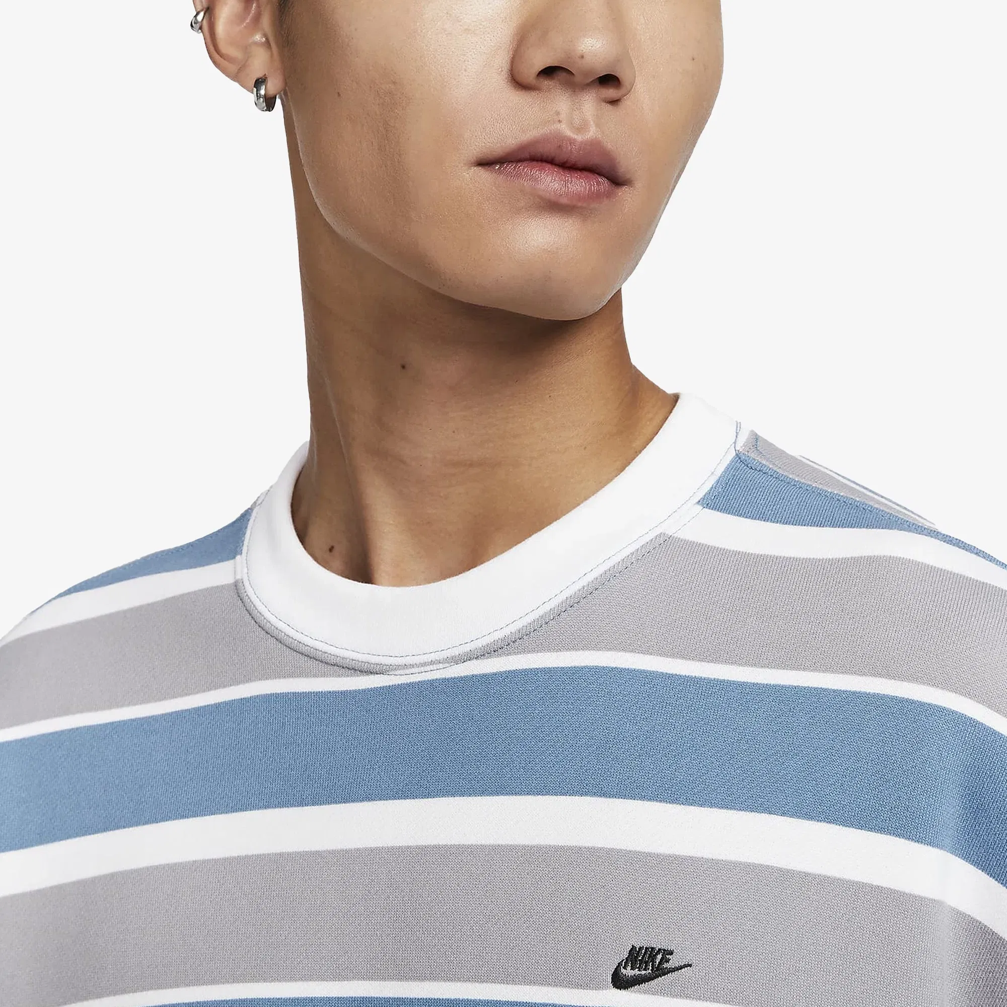 NIKE FRENCH TERRY SHORT-SLEEVE TOP { AEGEAN STORM/WHITE/BLACK