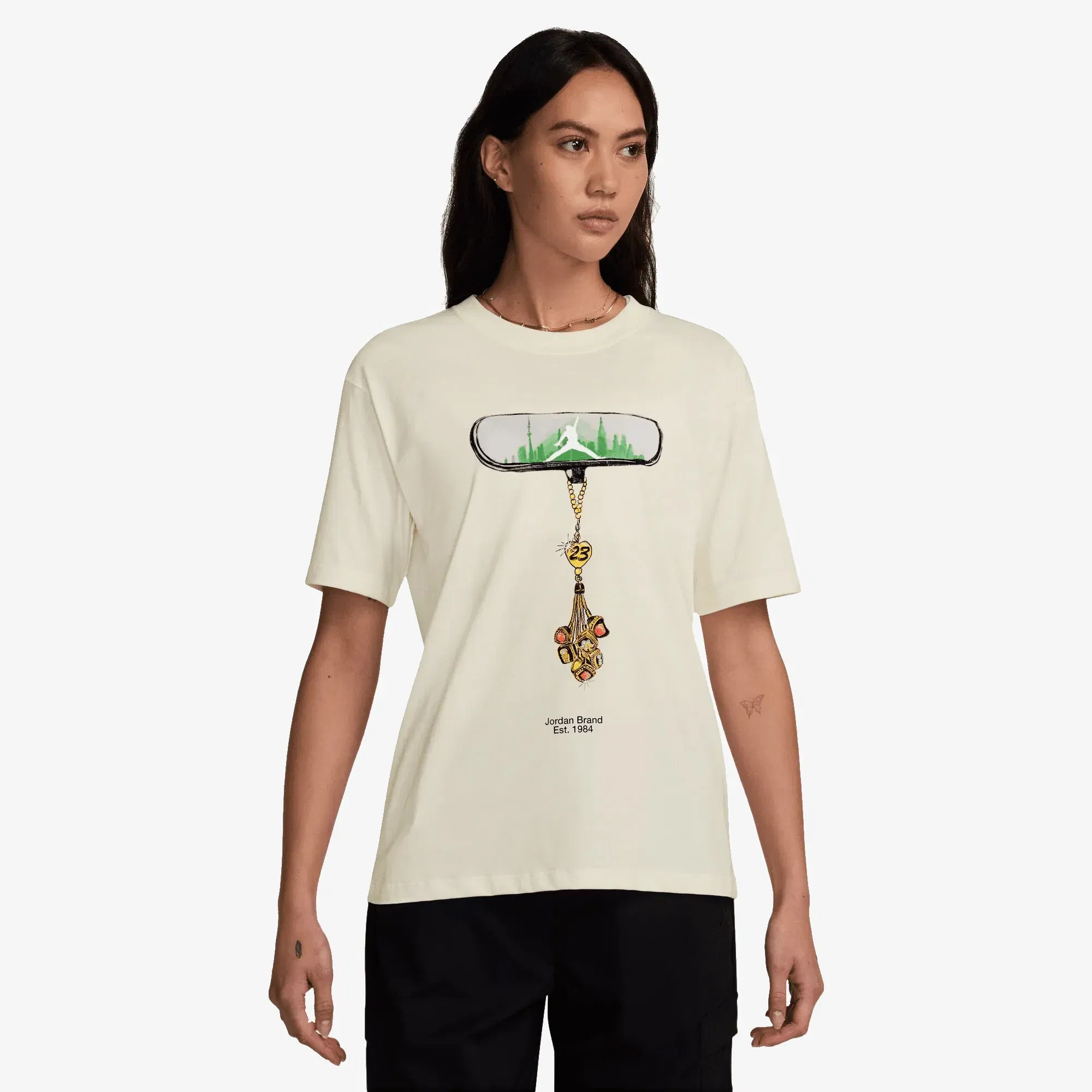 JORDAN GIRLFRIEND T-SHIRT { SAIL/BLACK