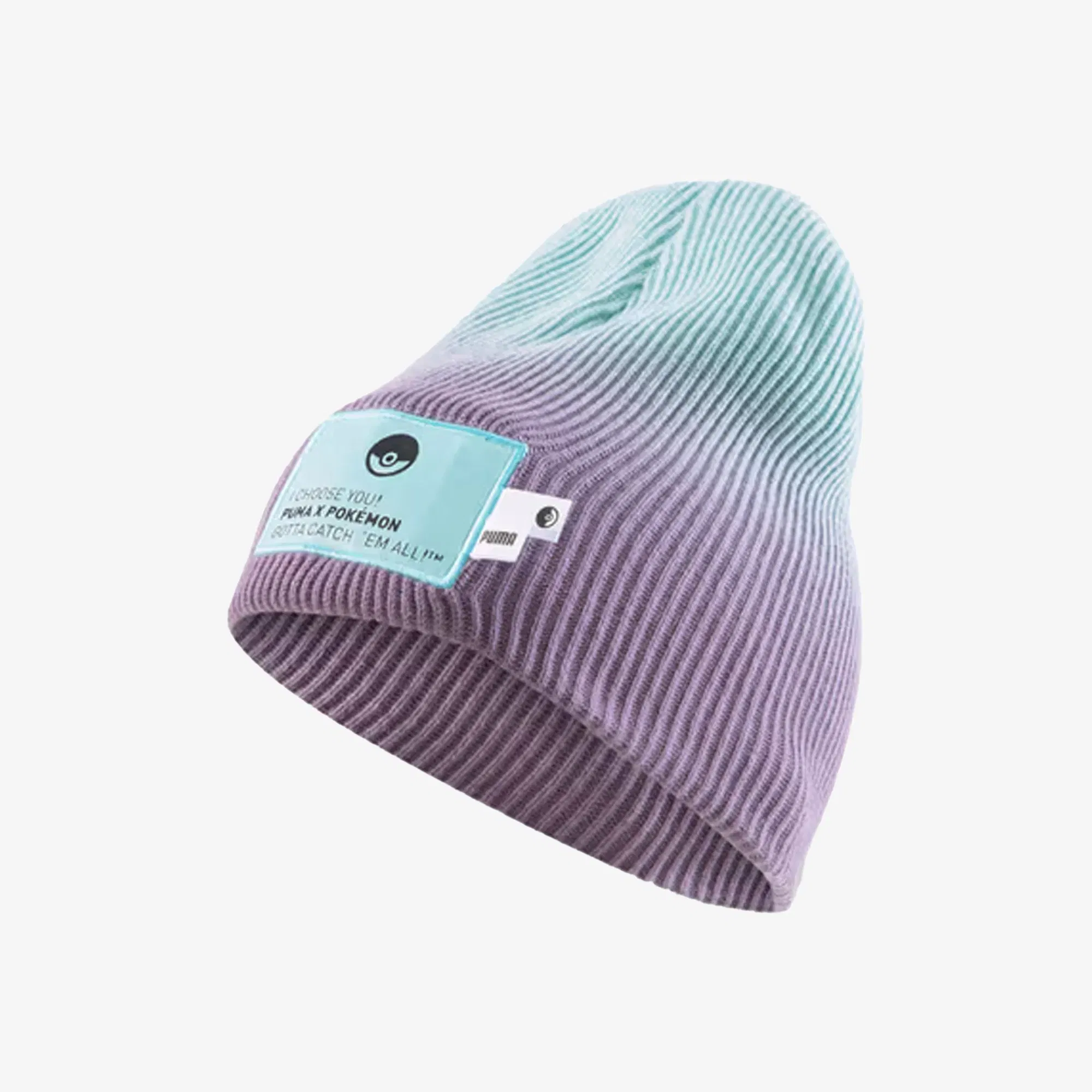 PUMA X POKEMON BEANIE { PURPLE CHARCOAL-LIGHT AQUA