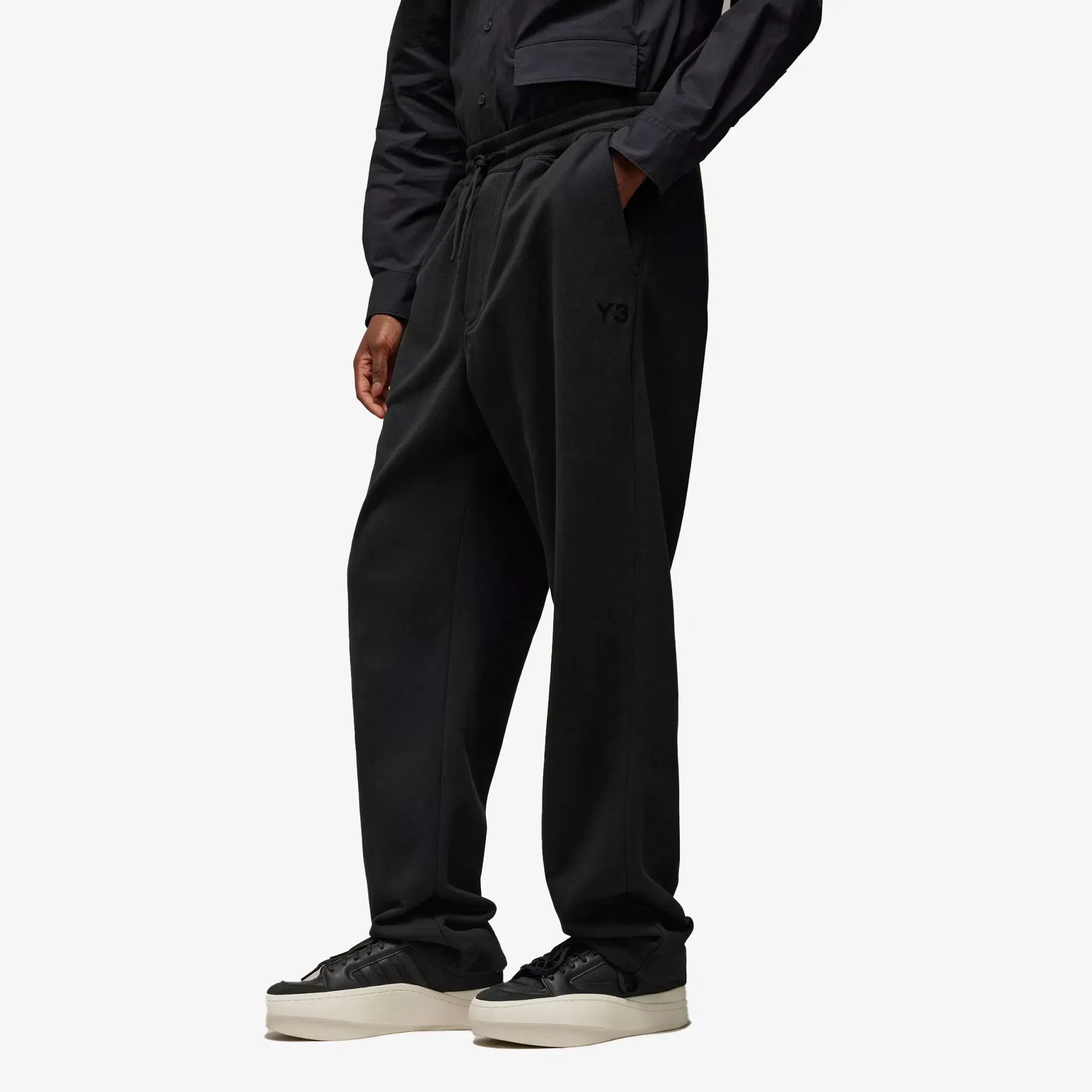 Y-3 FRENCH TERRY STRAIGHT { BLACK