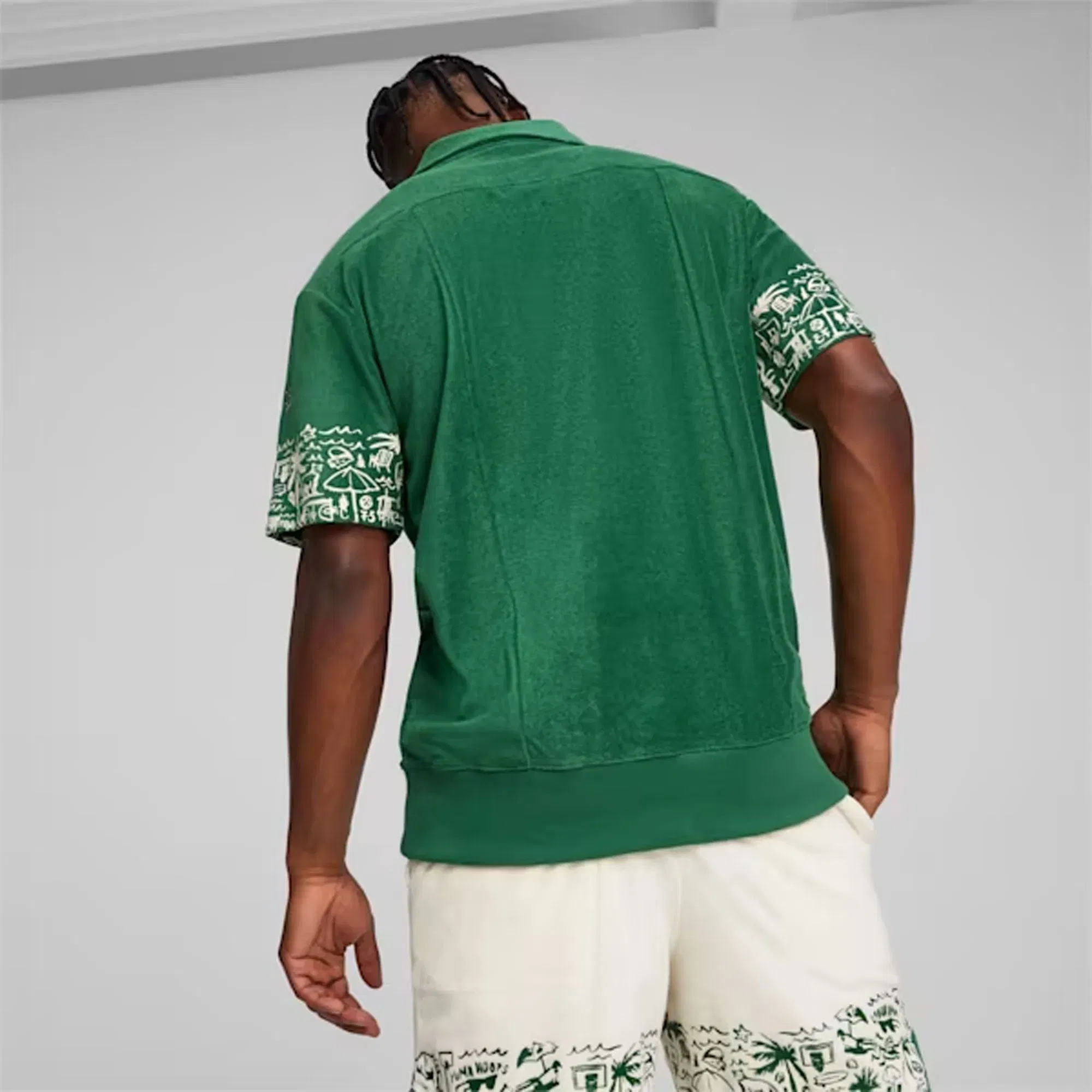PUMA THE FAIRGROUNDS TERRY BASKETBALL POLO { VINE