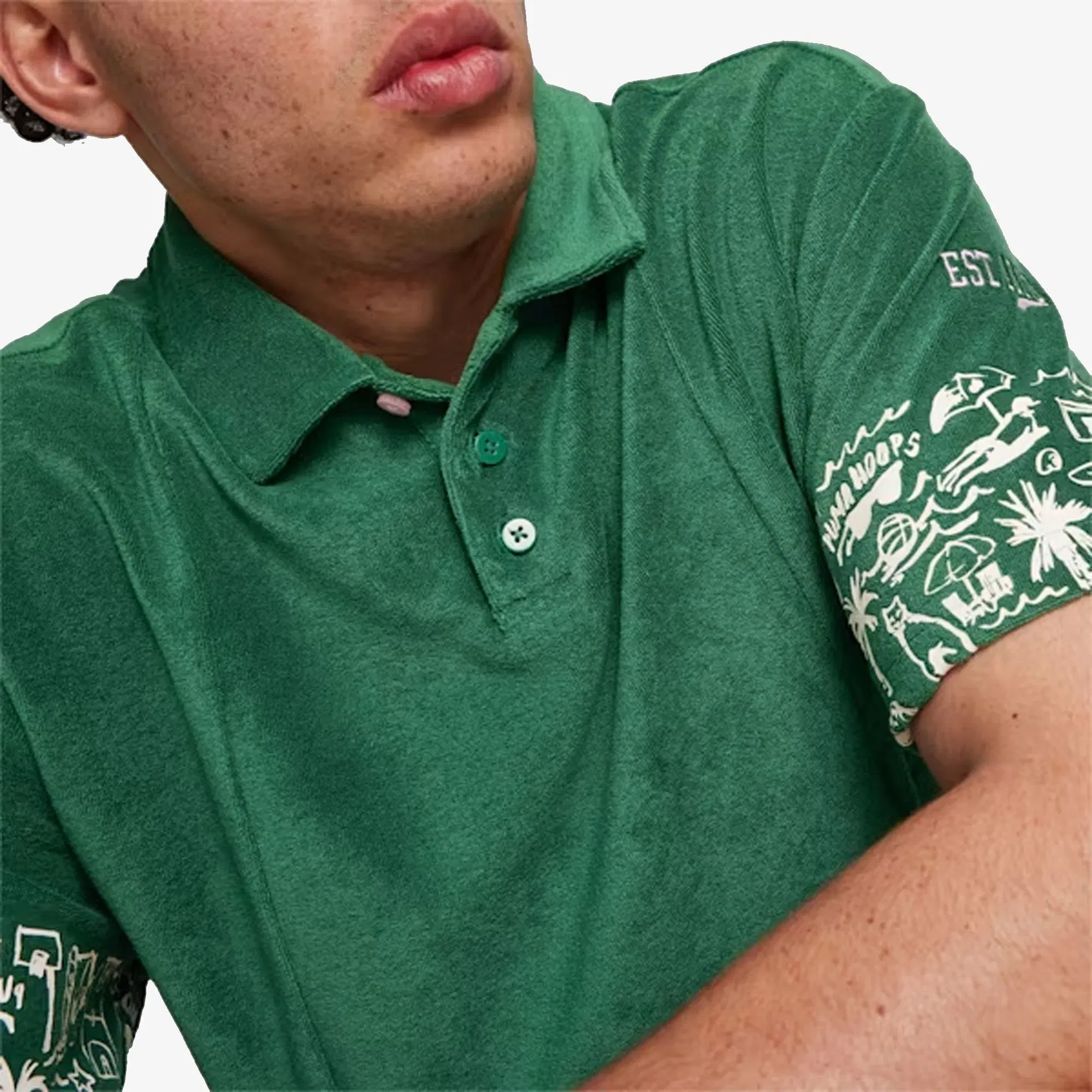 PUMA THE FAIRGROUNDS TERRY BASKETBALL POLO { VINE