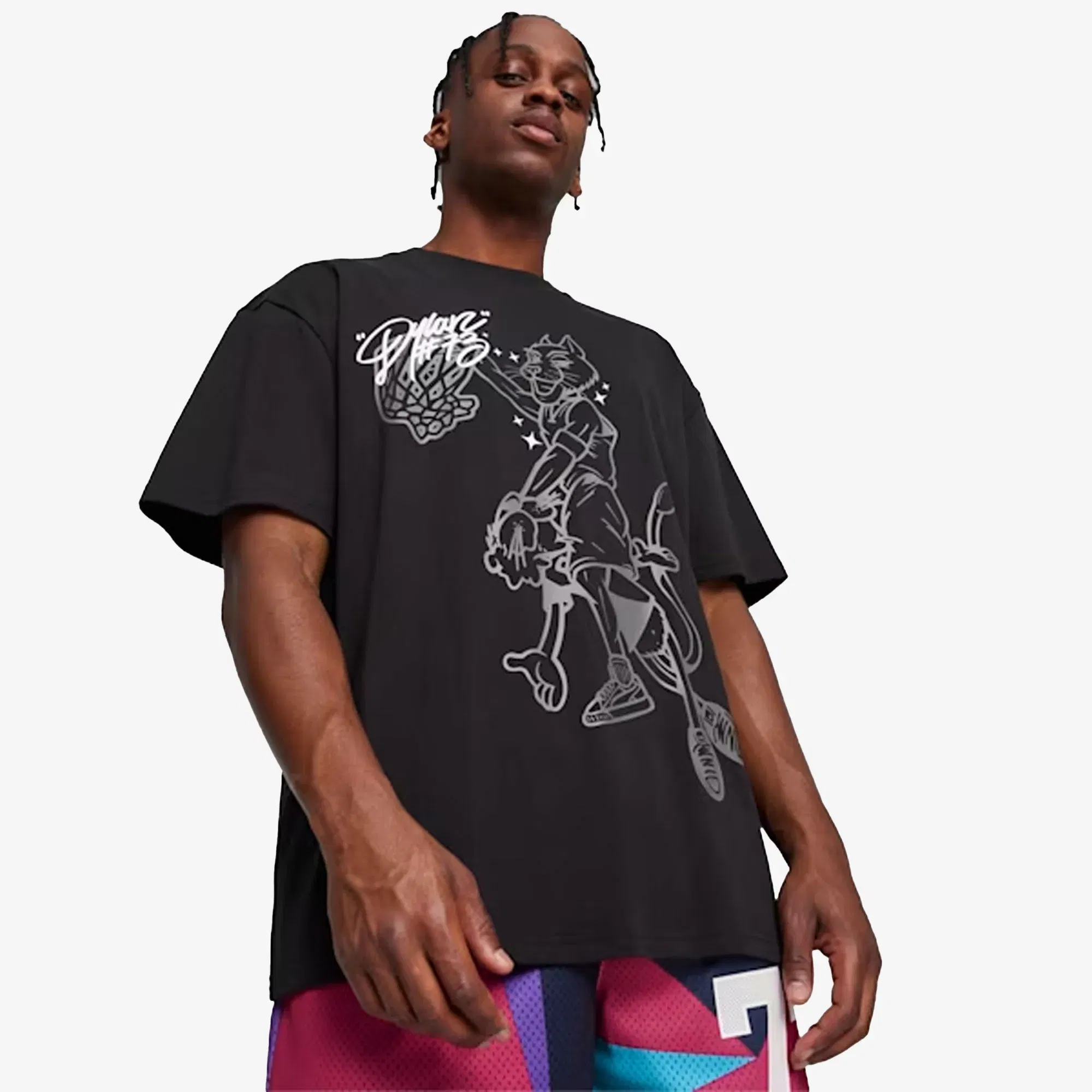 PUMA DYLAN'S GIFT BASKETBALL T-SHIRT { BLACK