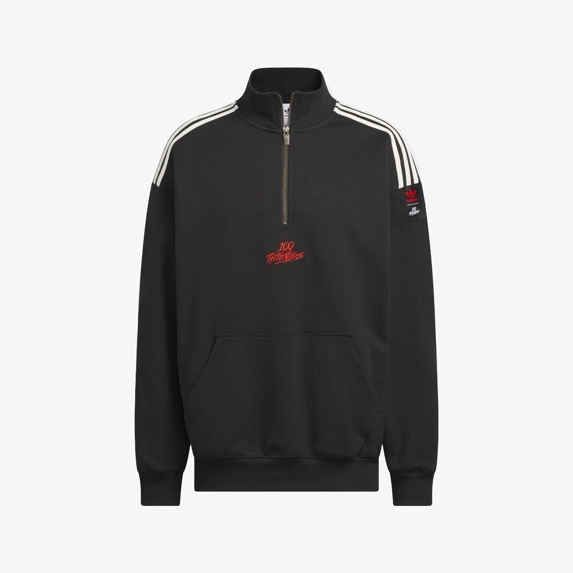 Adidas Originals 100 THIEVES 1/2 ZIP { BLACK