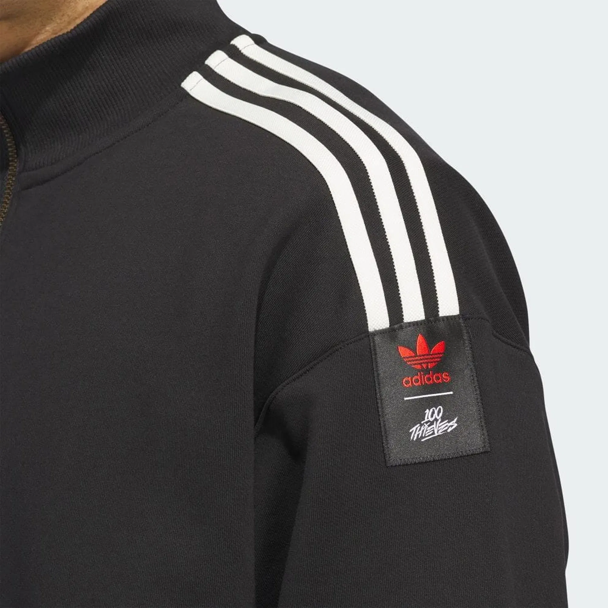 Adidas Originals 100 THIEVES 1/2 ZIP { BLACK