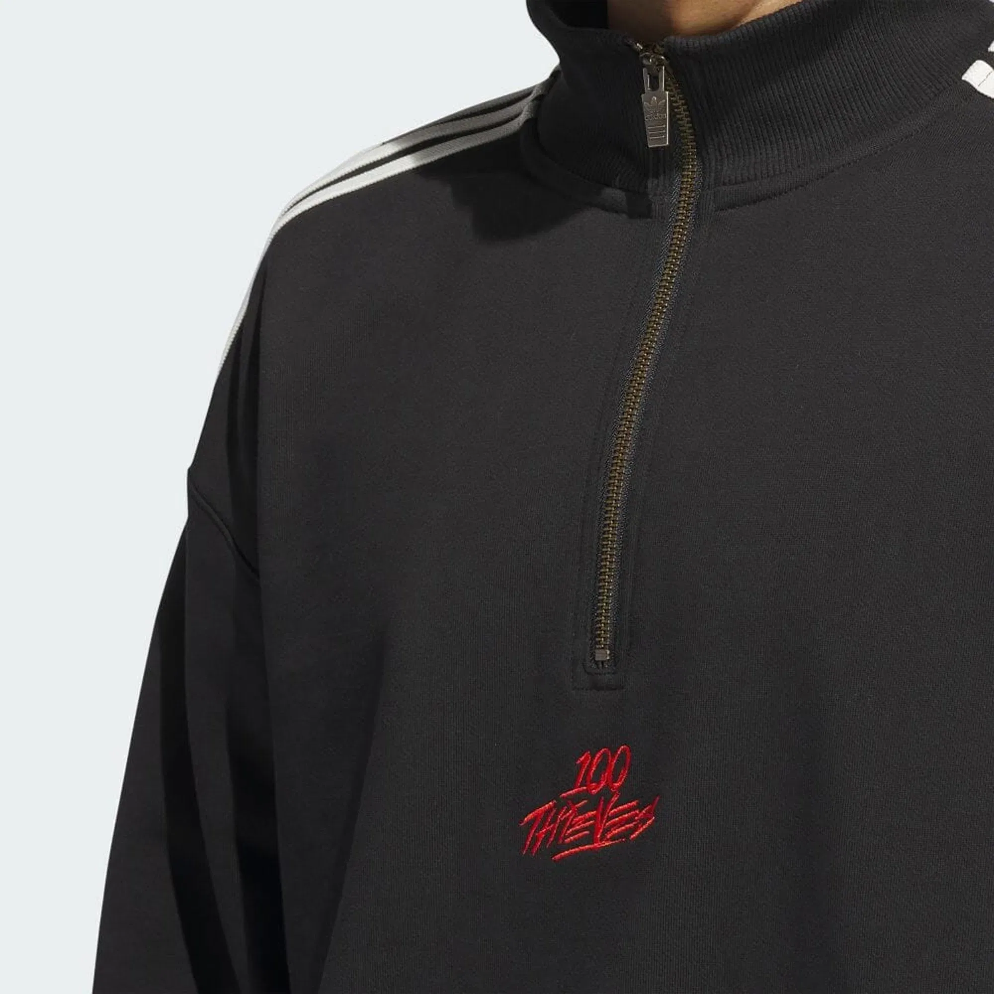 Adidas Originals 100 THIEVES 1/2 ZIP { BLACK