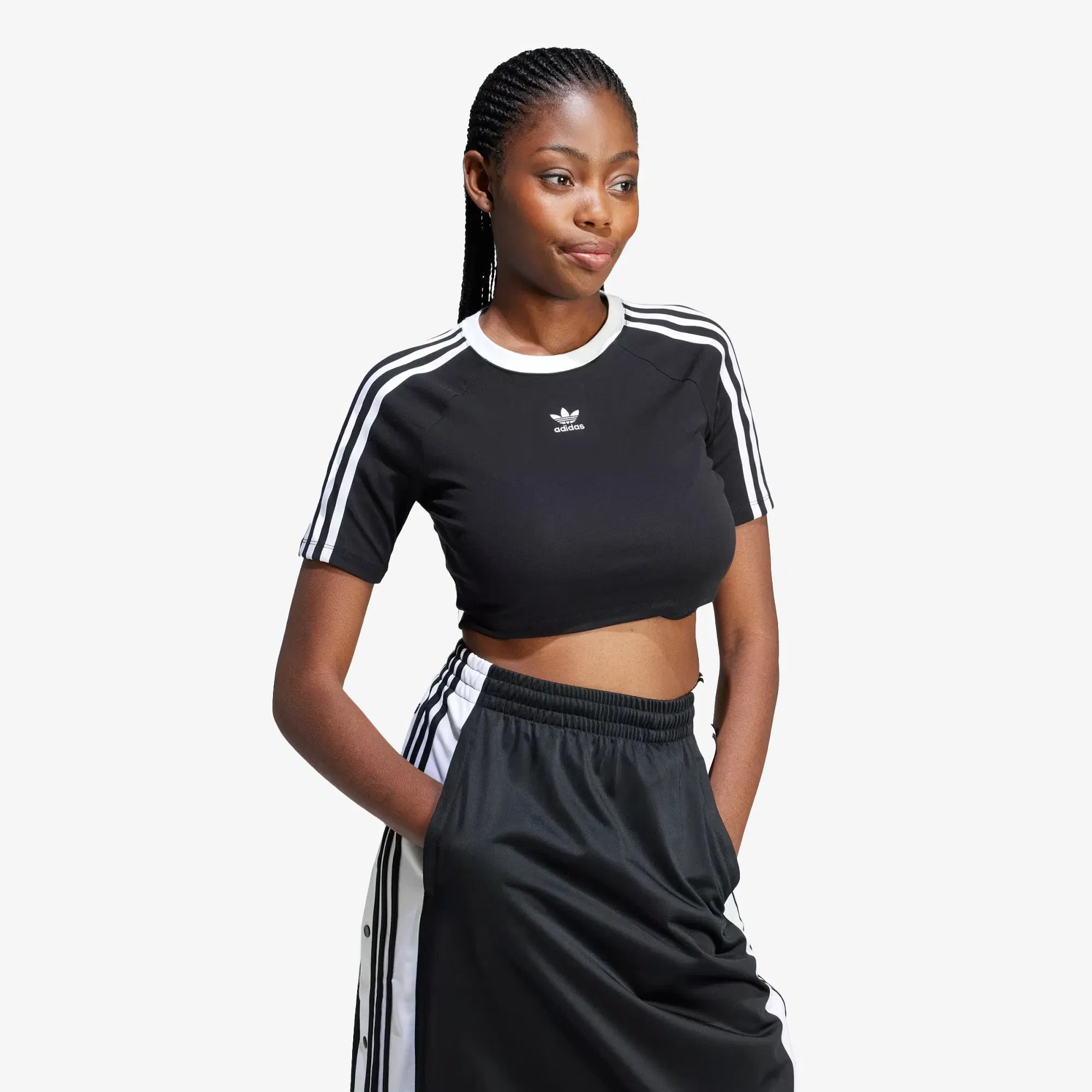 Adidas Originals 3-STRIPES BABY TEE { BLACK/WHITE