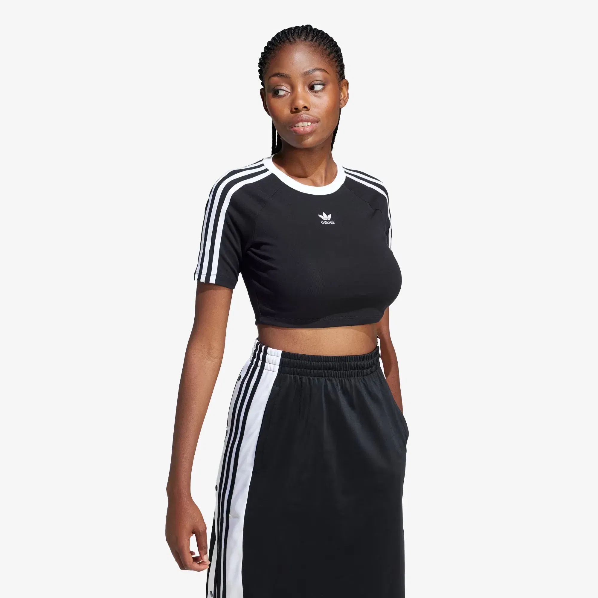 Adidas Originals 3-STRIPES BABY TEE { BLACK/WHITE
