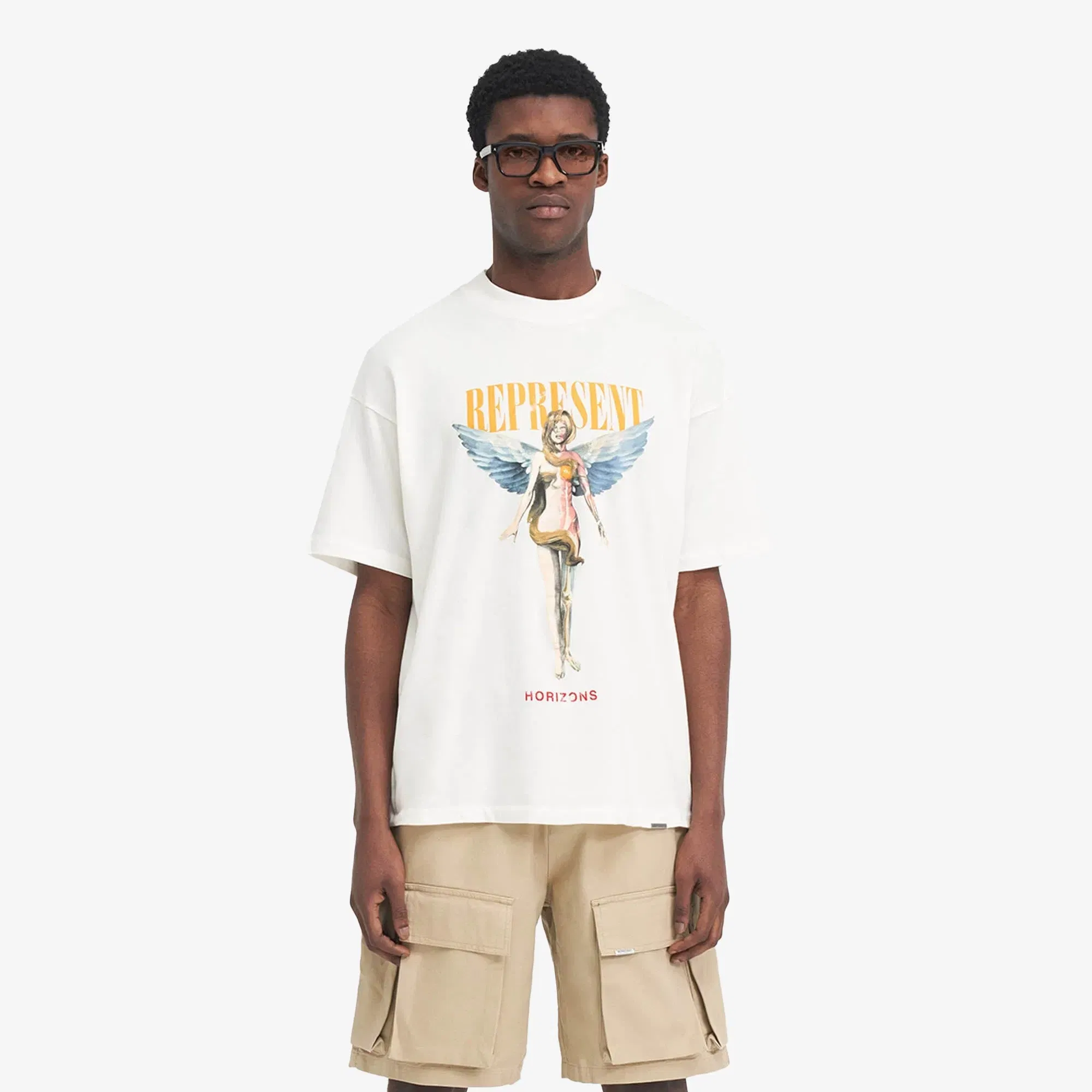 Represent REBORN T-SHIRT { FLAT WHITE