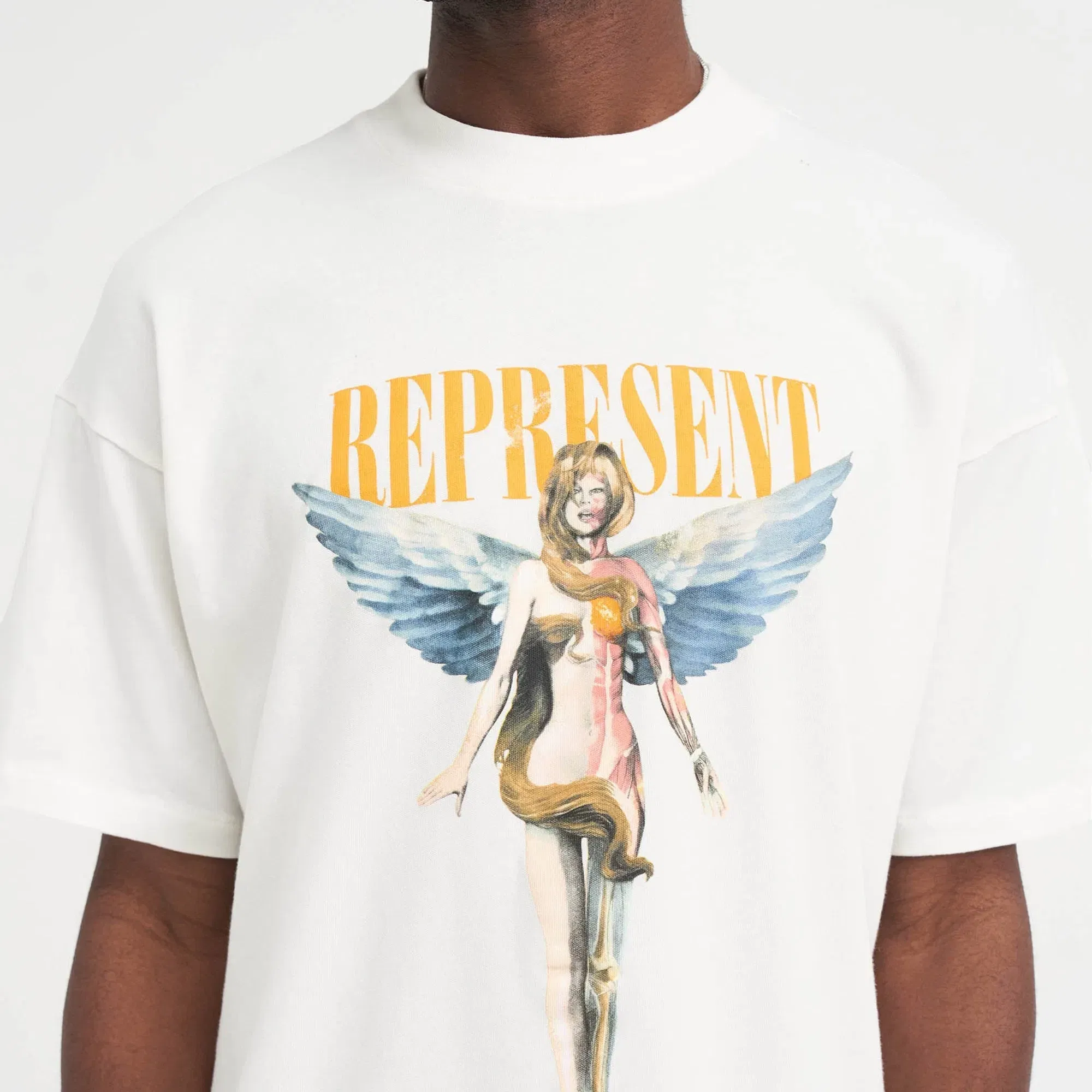 Represent REBORN T-SHIRT { FLAT WHITE