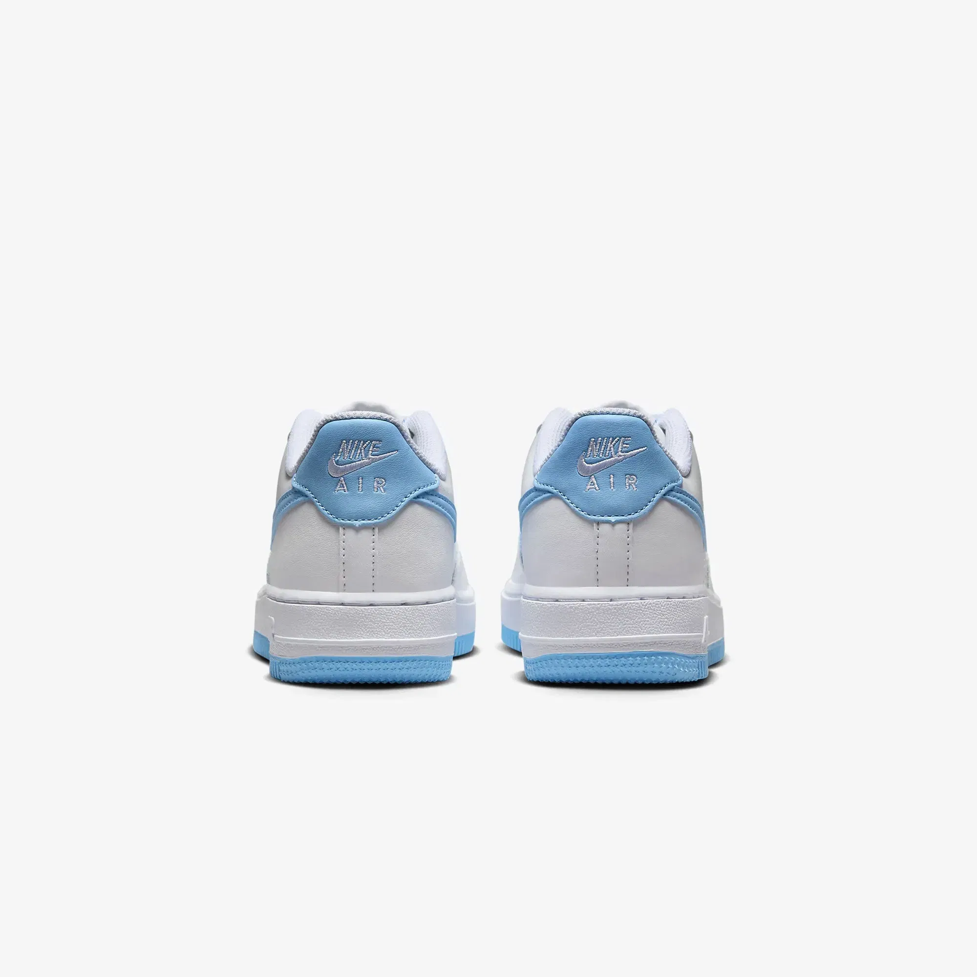 Nike AIR FORCE 1 (GS) { WHITE/AQUARIUS BLUE-WHITE