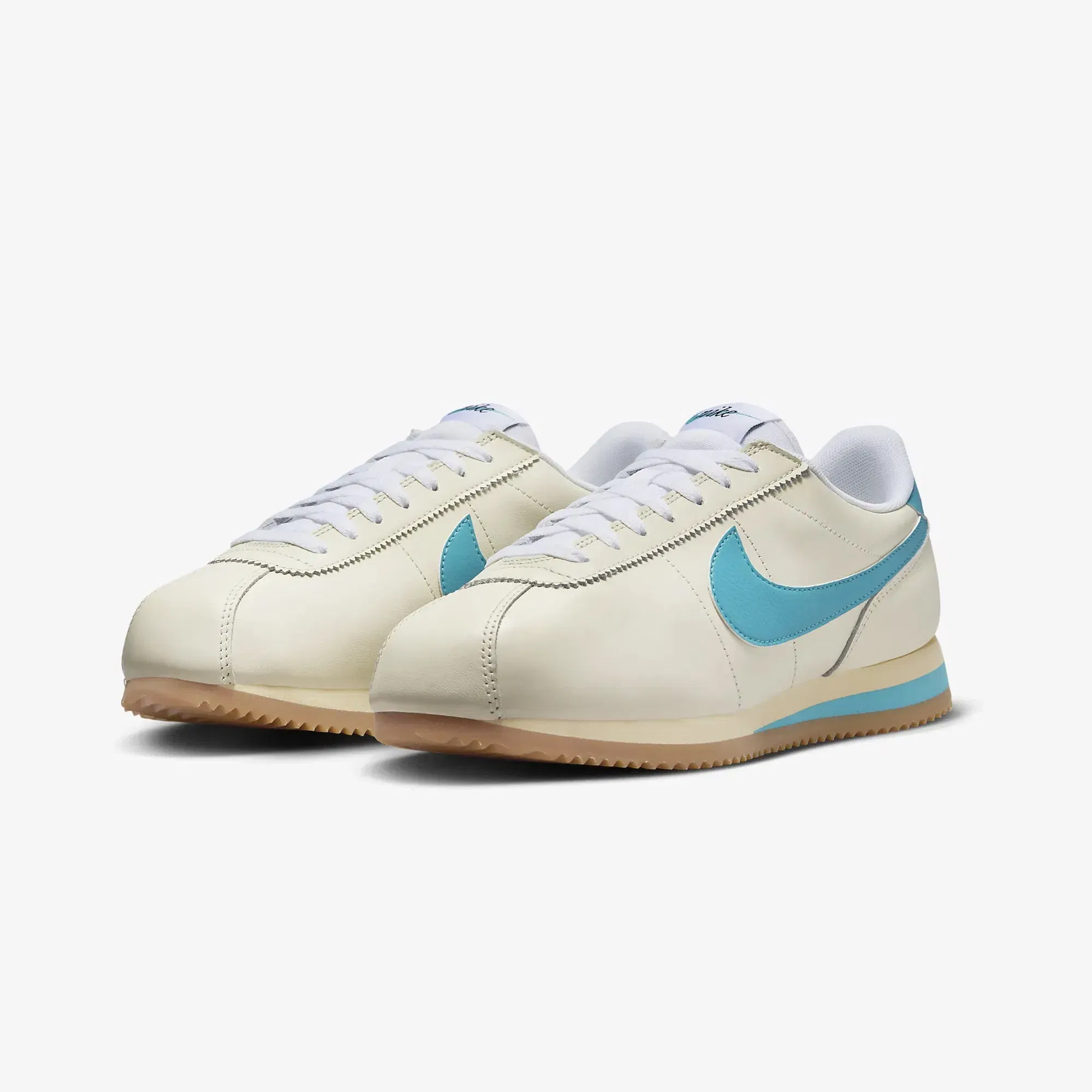 Nike CORTEZ TXT { COCONUT MILK/TEAL NEBULA-GUM YELLOW