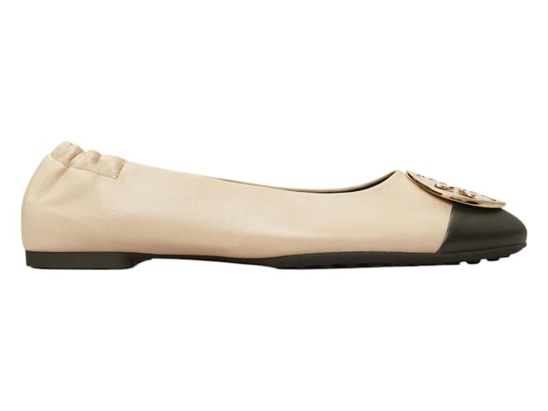 Tory Burch Claire Cap-Toe Ballet Black (Women's)