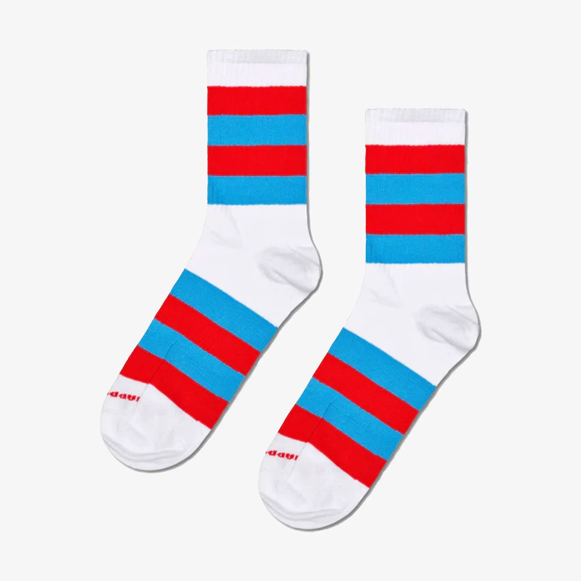 Happy Socks STRIPE IT 3/4 CREW SOCK { WHITE/RED/BLUE