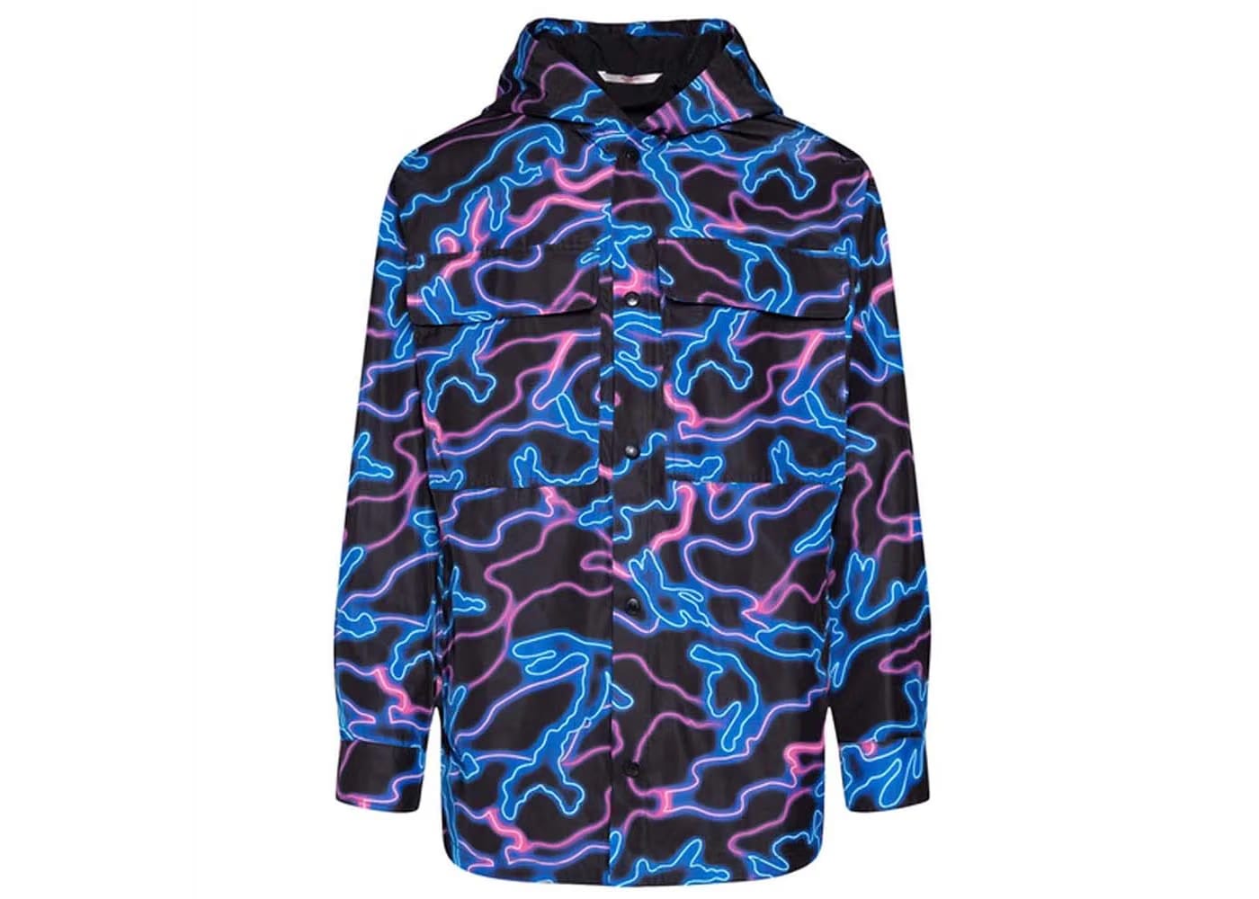 Valentino Printed Hooded Jacket Black