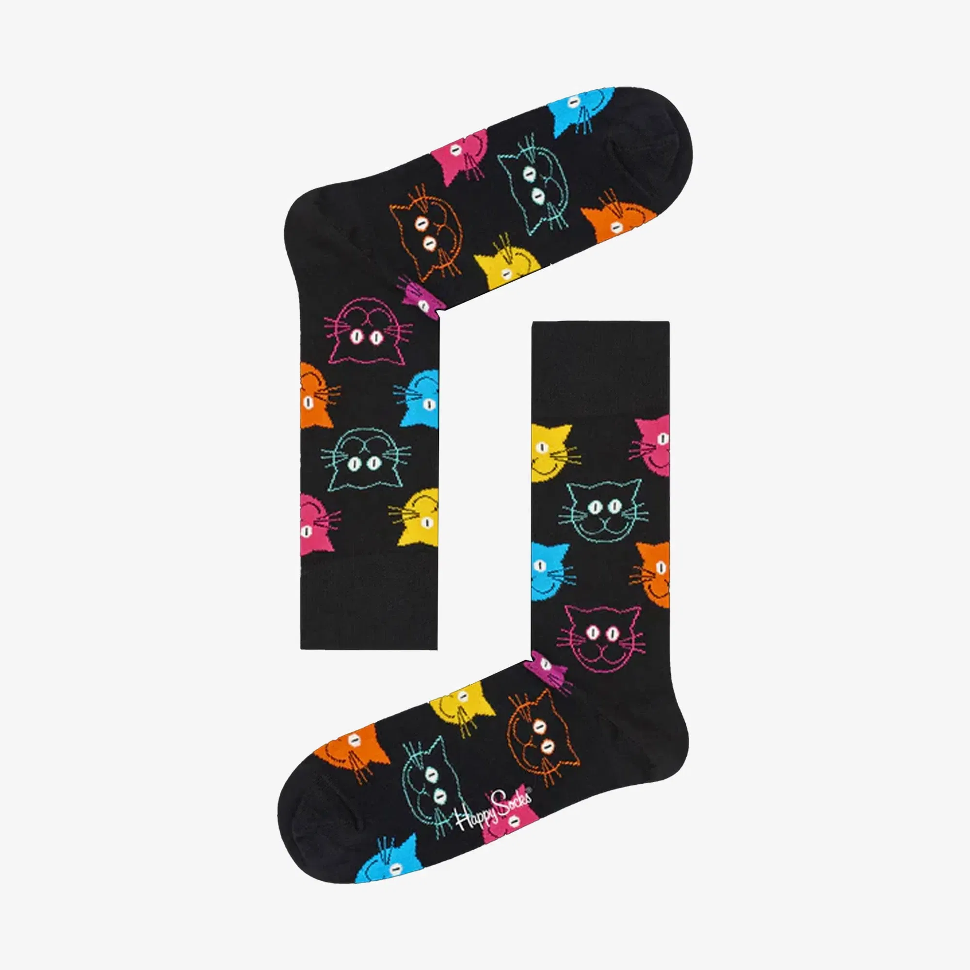 Happy Socks CAT SOCK { BLACK