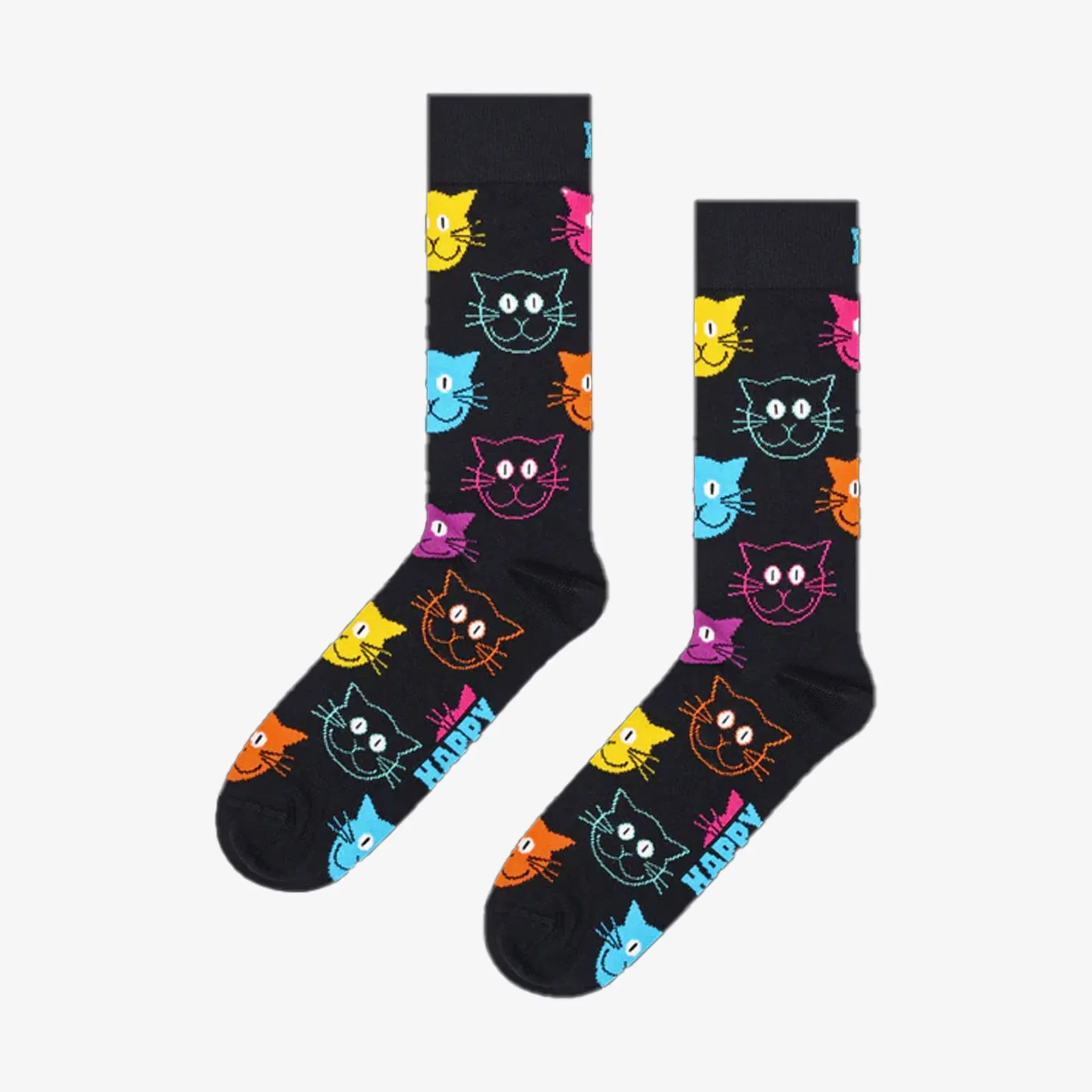 Happy Socks CAT SOCK { BLACK