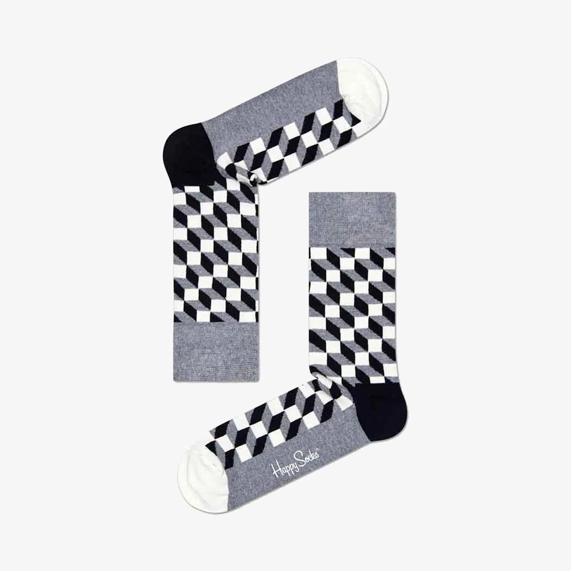 Happy Socks FILLED OPTIC SOCK { GREY